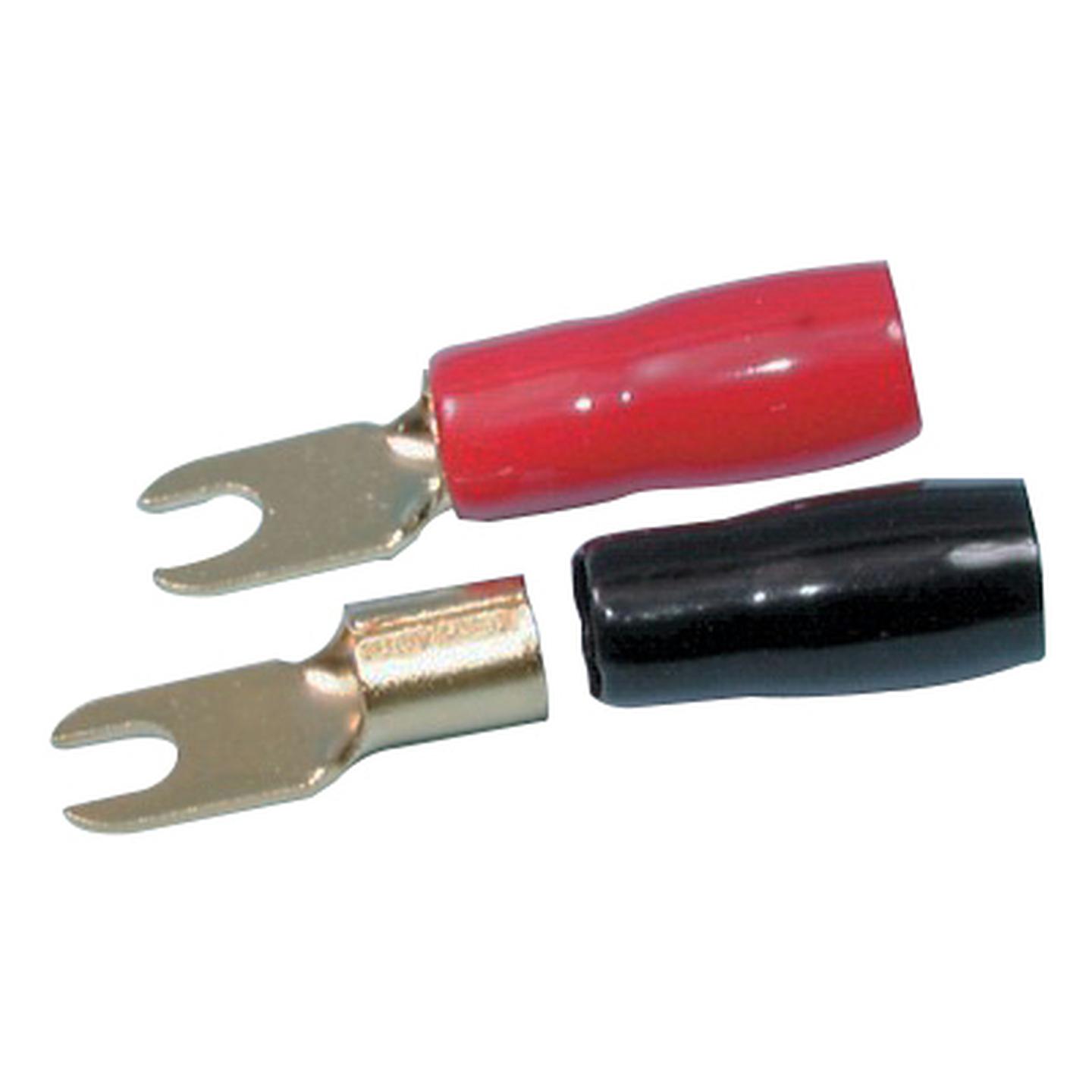 Red and Black Forked Spade Terminals - Pack