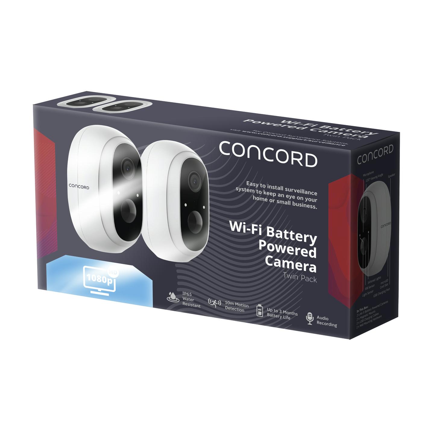 Concord Wi-Fi Battery Powered Twin Pack Cameras