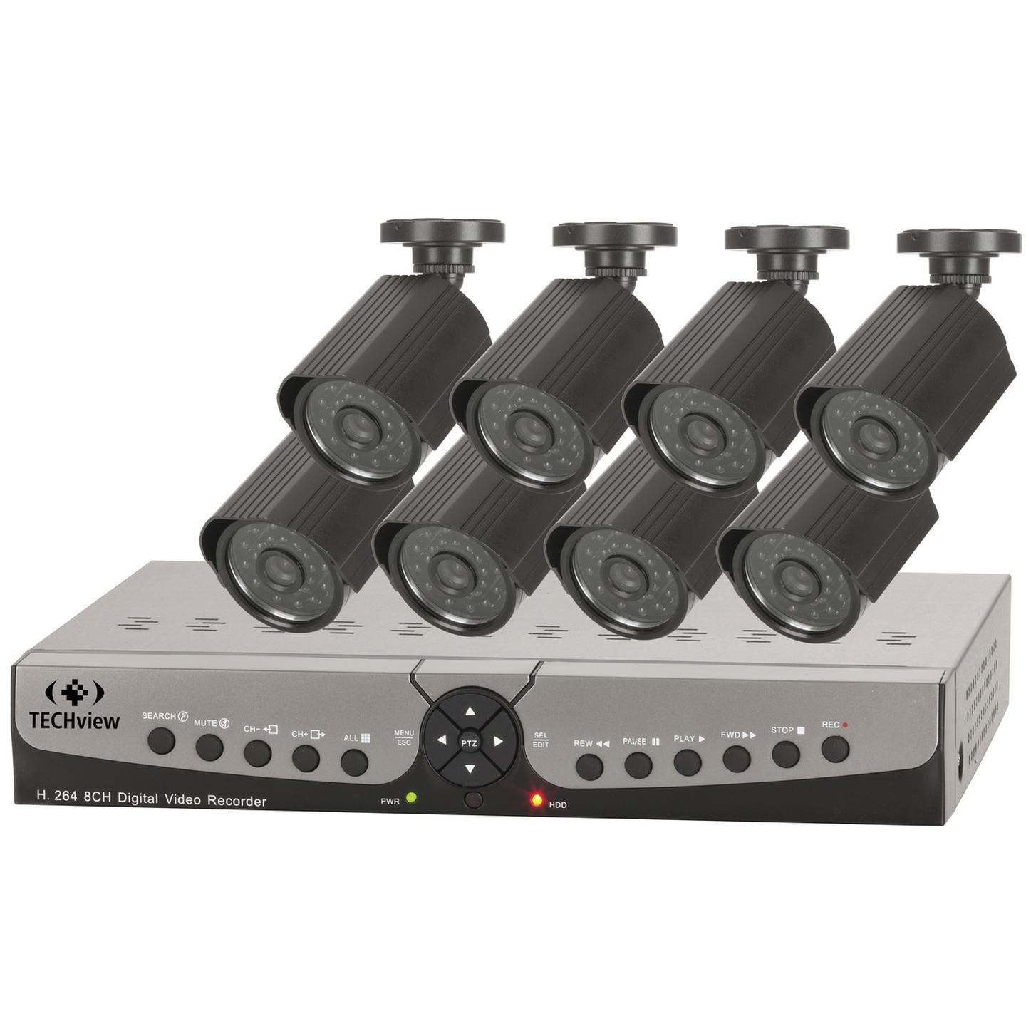 Network 8 Channel DVR Kit with 8 High Resolution Cameras