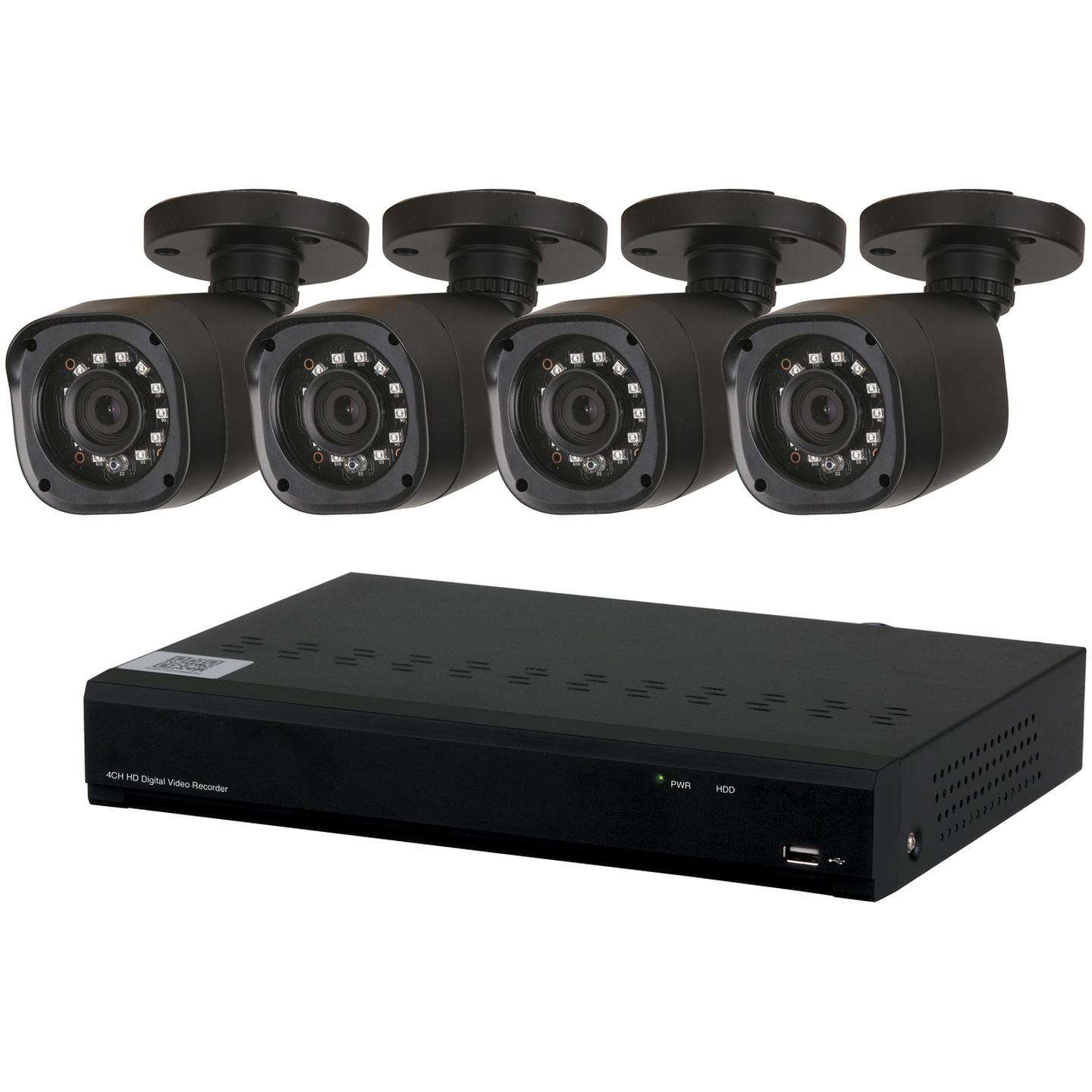 4 Channel 720p AHD DVR Kit with 4 x 720p Cameras