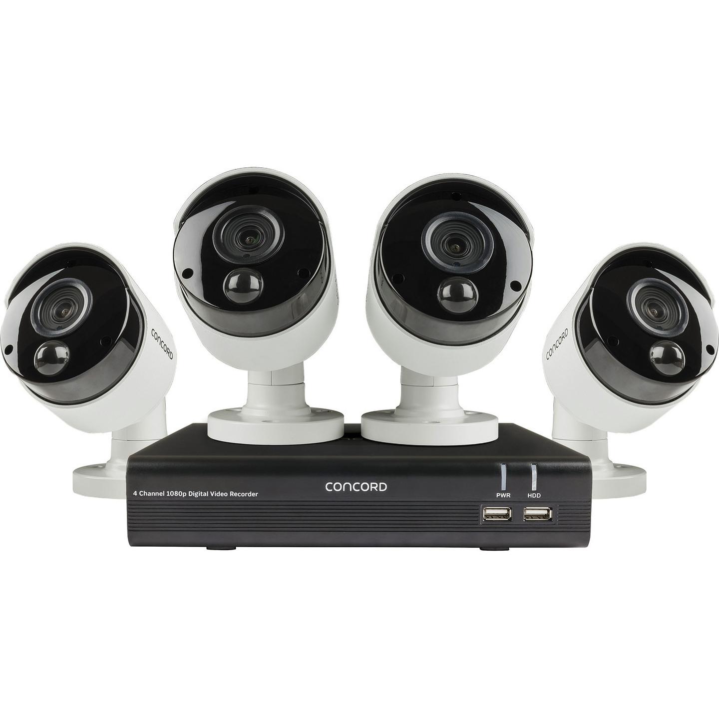 Concord 4 Channel HD DVR Package - 4x1080p Cameras