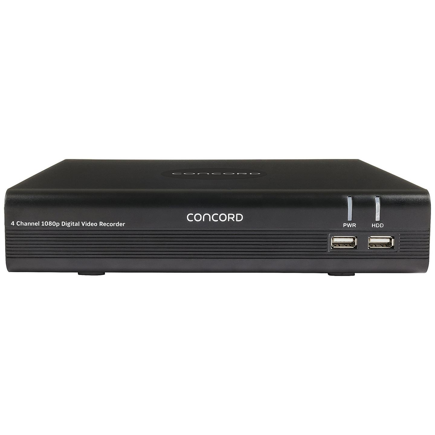 Concord 4 Channel HD DVR Package - 4x1080p Cameras