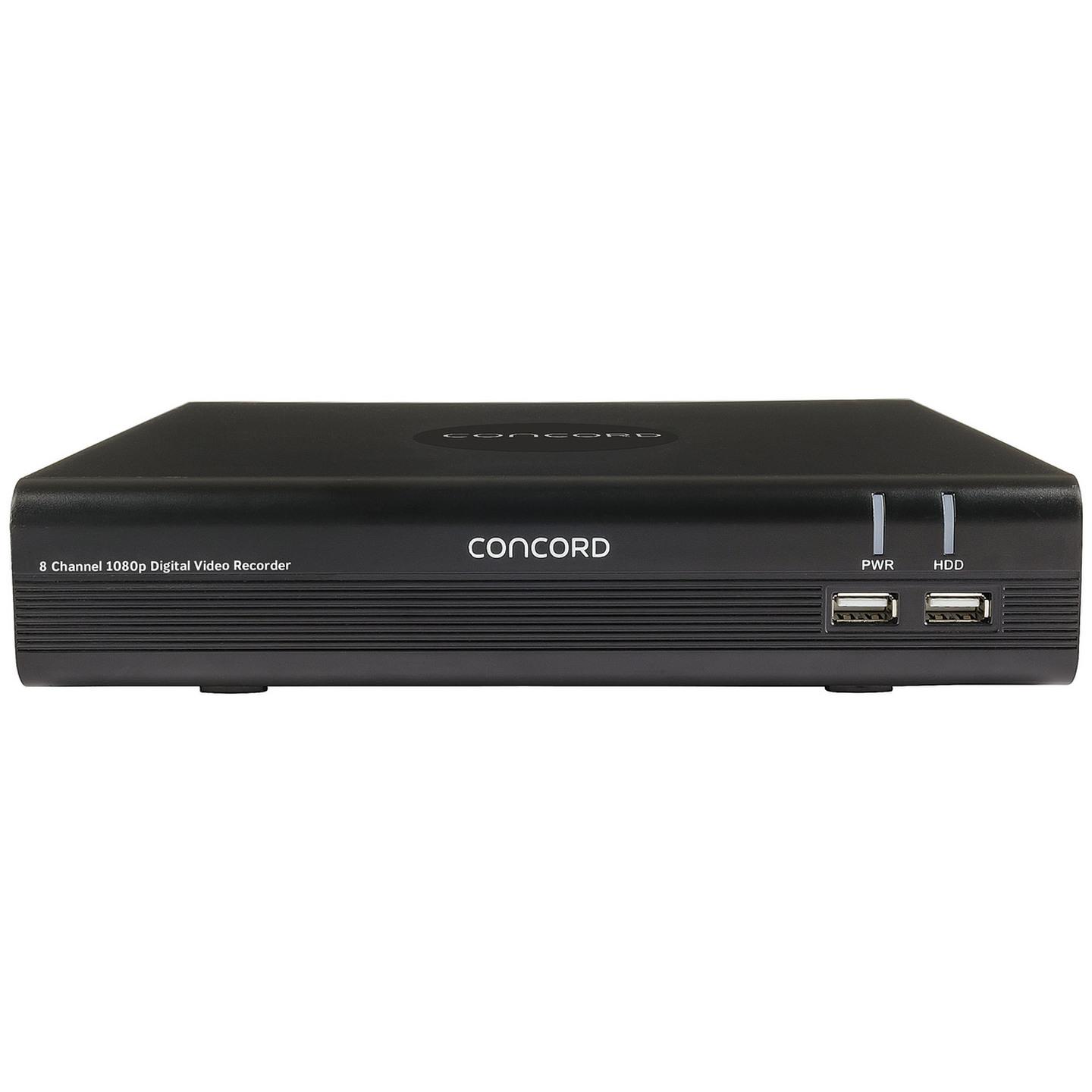 Concord 8 Channel HD DVR Package - 4x1080p Cameras