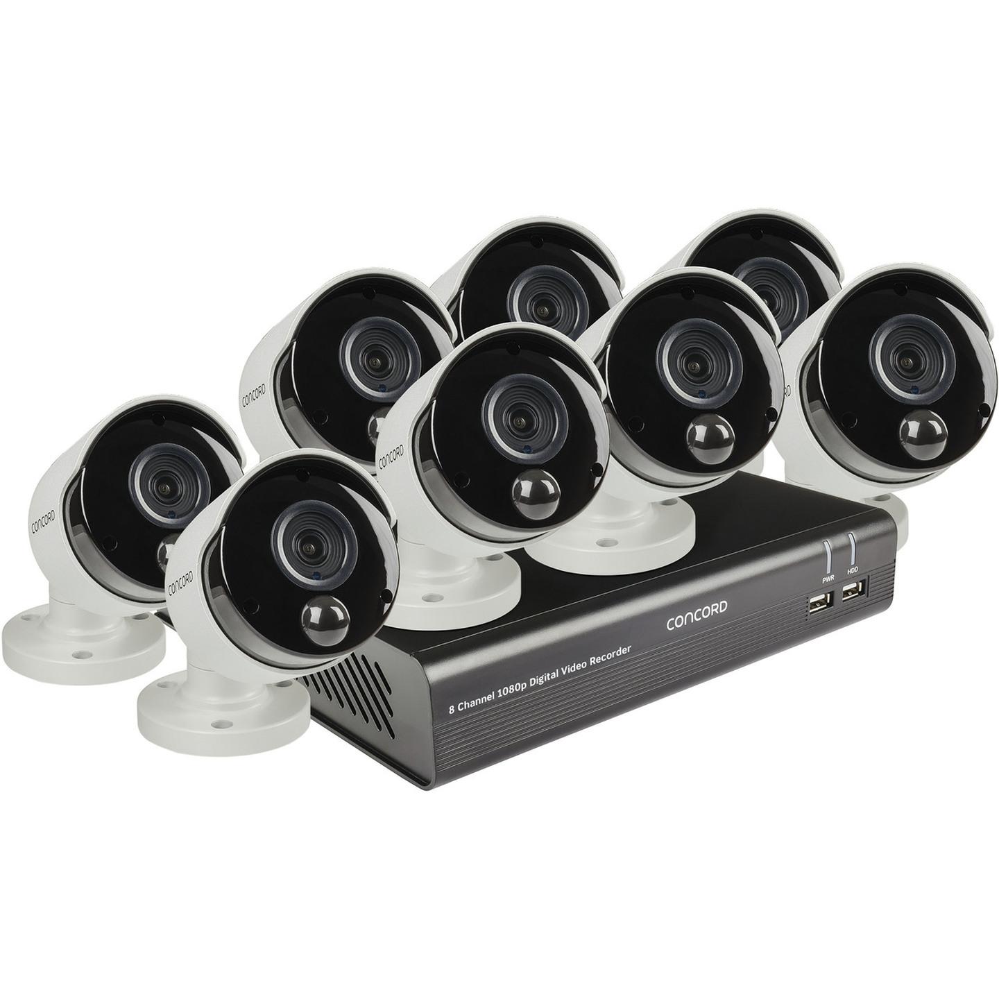 Concord 8 Channel HD DVR Package - 8x1080p Cameras