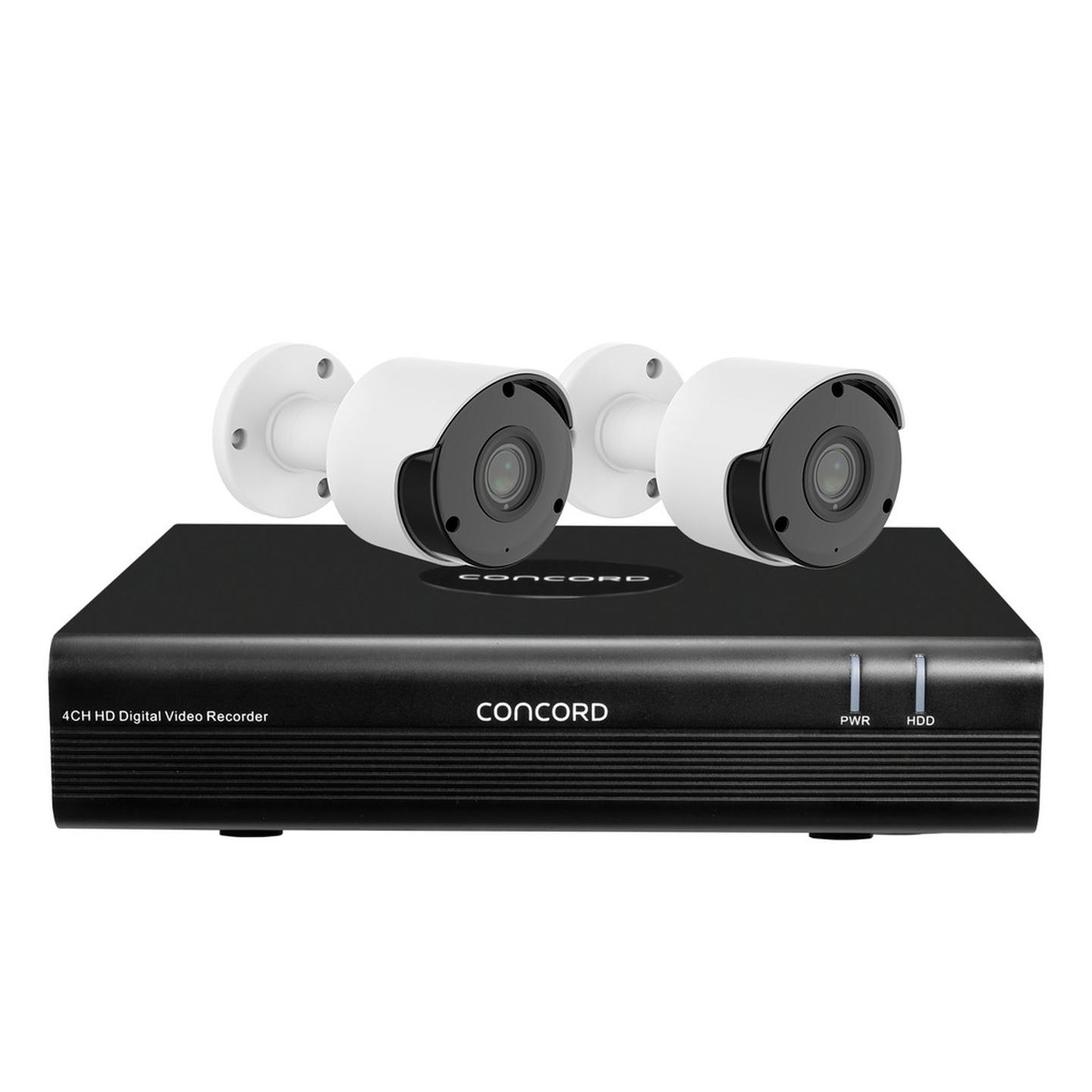 Concord 4 Channel HD DVR Package - 2x1080p  Bullet Cameras