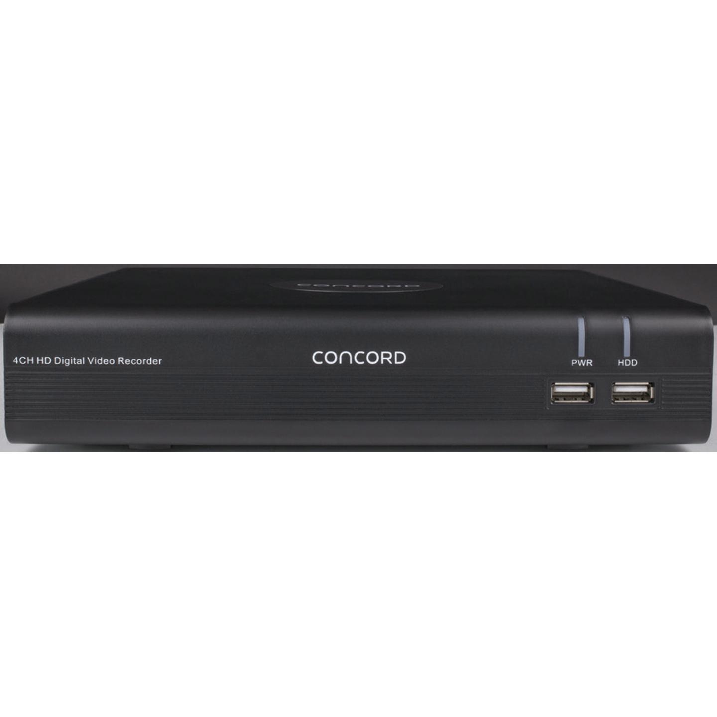 Concord 4 Channel HD DVR Package - 4x1080p PIR Bullet Cameras v2