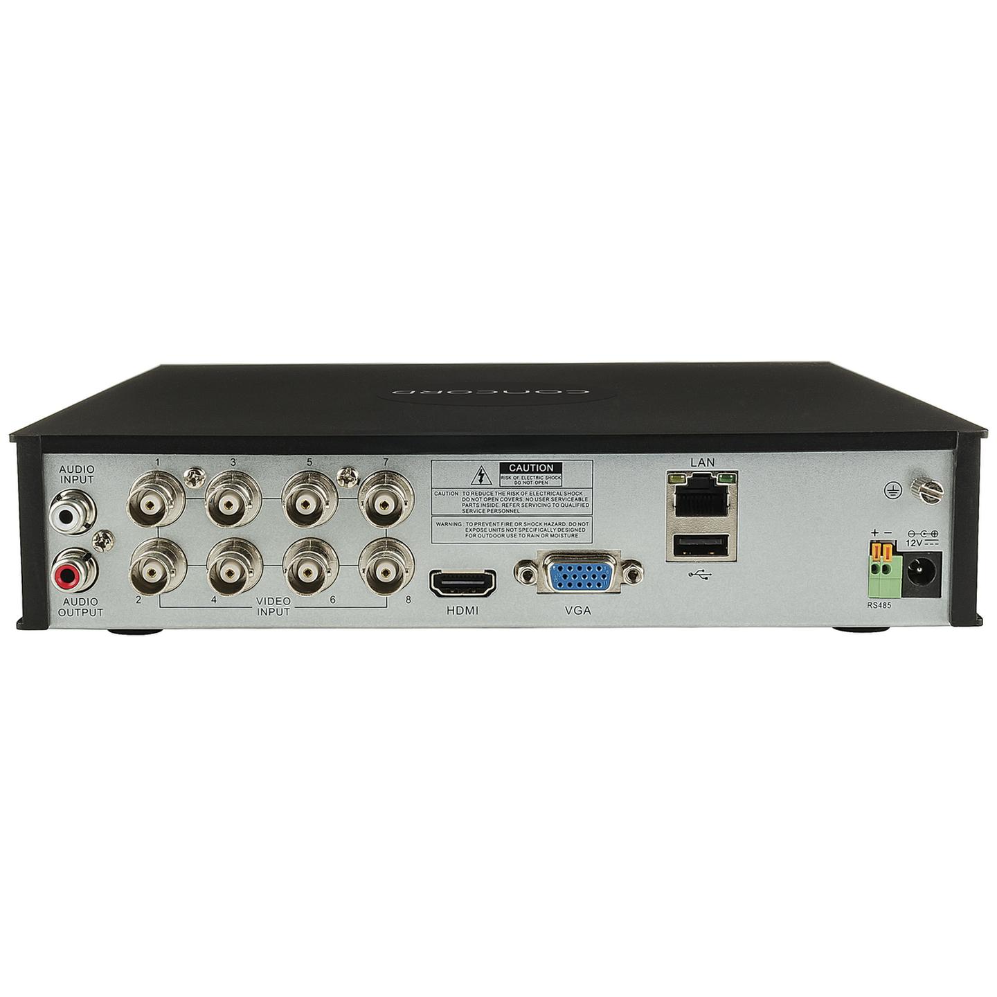 Concord 8 Channel AHD DVR Package - 4x1080p PIR Cameras v2