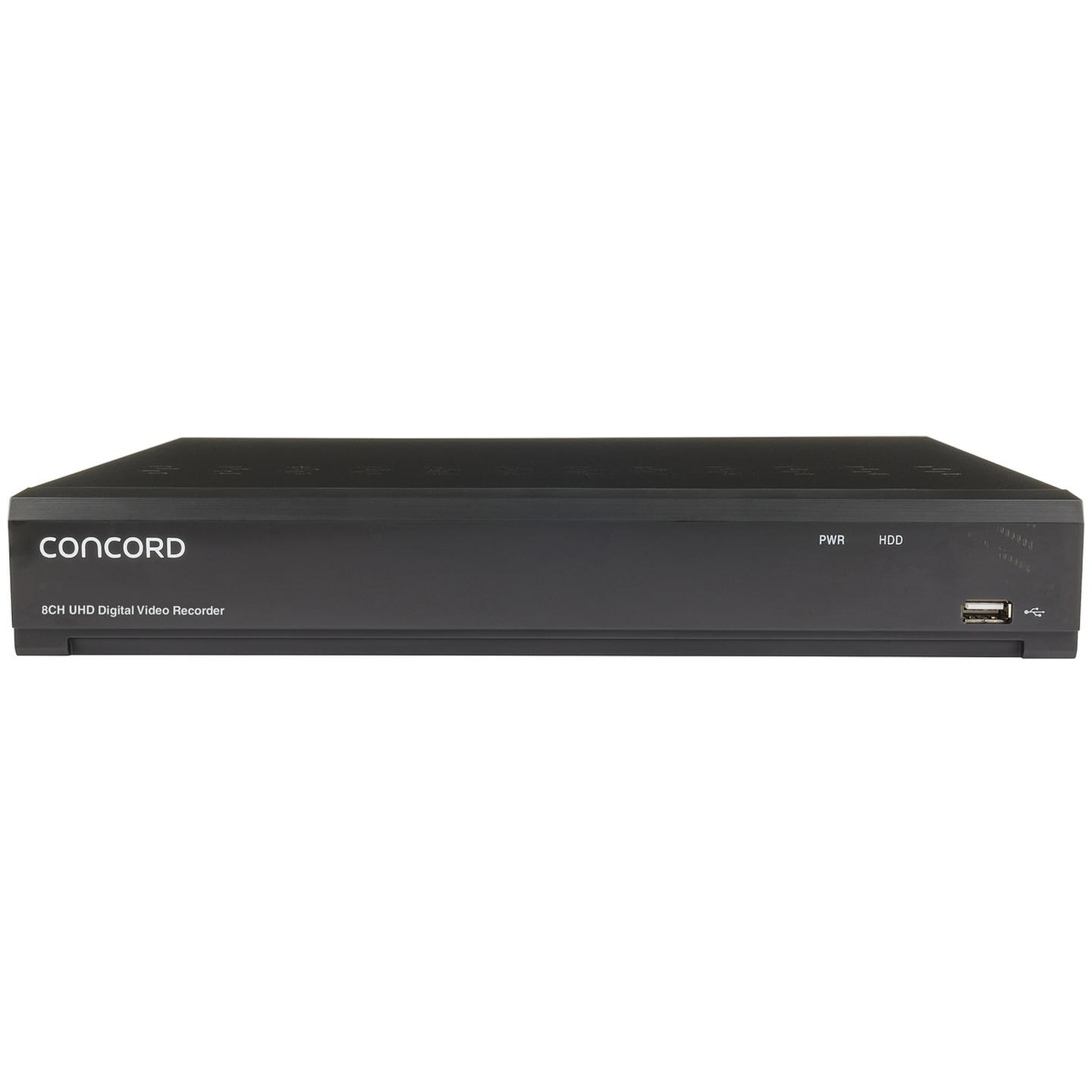 Concord 8 Channel 4K DVR Package - 4x5MP Cameras