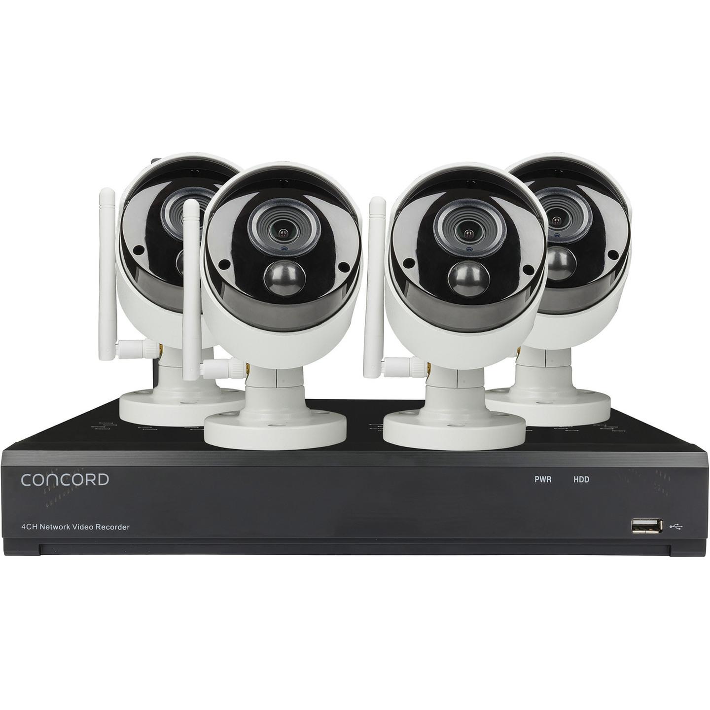 Concord 4 Channel Wireless NVR Package - 4x1080p Cameras