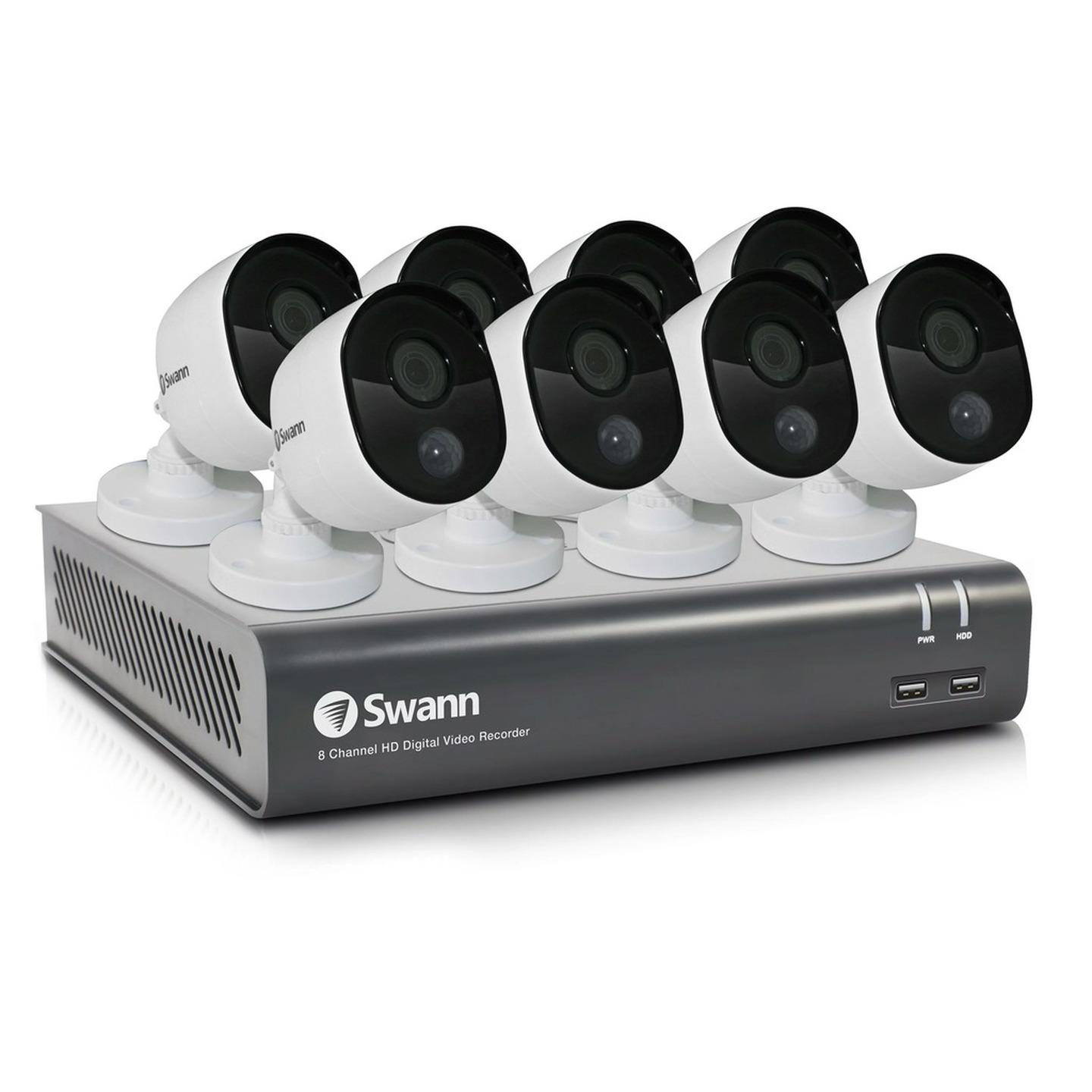 Swann 8CH 1080p DVR Kit with 8 x 1080p PIR Cameras