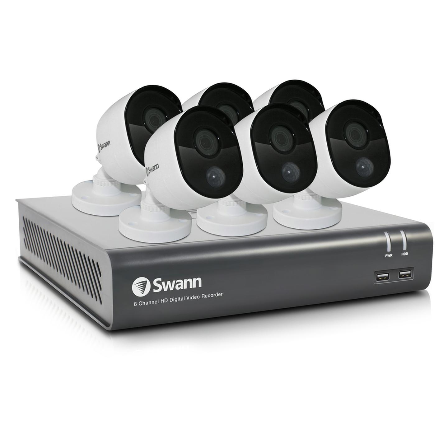 Swann 8CH 1080p DVR Kit with 6 x 1080p PIR Cameras