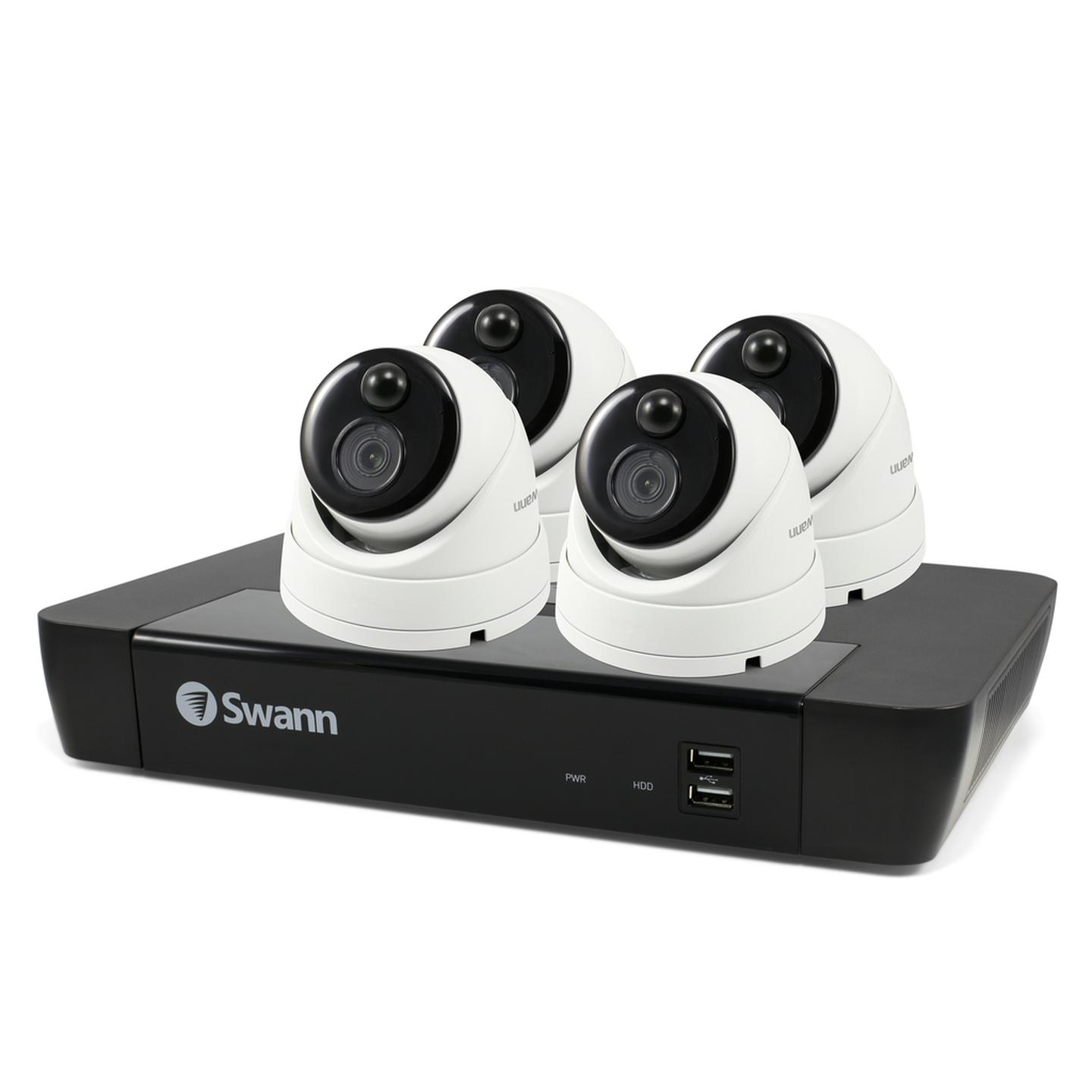 Swann 8CH 4K NVR Kit with 4 x 5MP PIR Dome Cameras