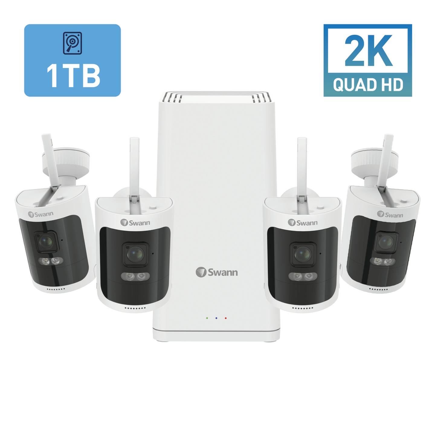 Swann 2K Wi-Fi NVR with 4x 2K Battery Powered Cameras