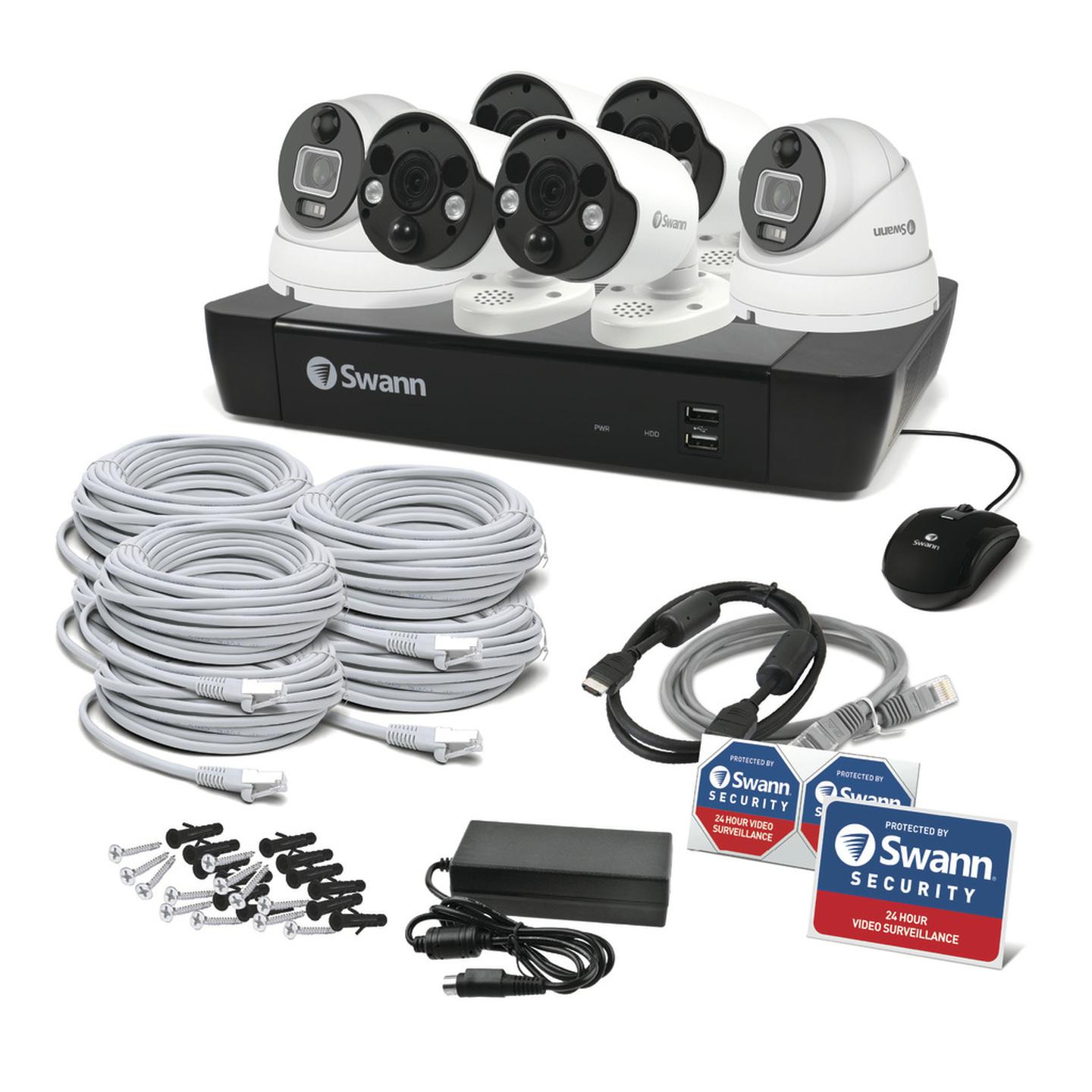 Swann 8CH NVR Kit with 6 x 6K PIR Cameras