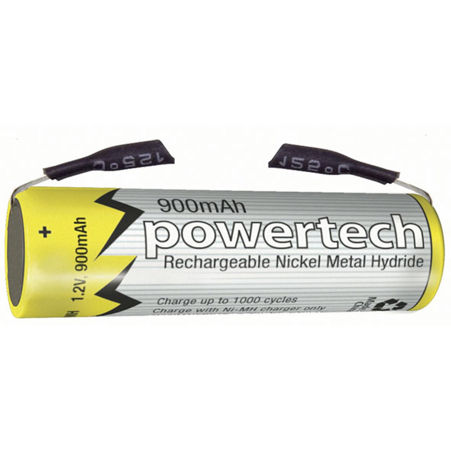 1.2V AAA 900mAh Rechargeable Ni-MH Powertech Battery - Solder Tag
