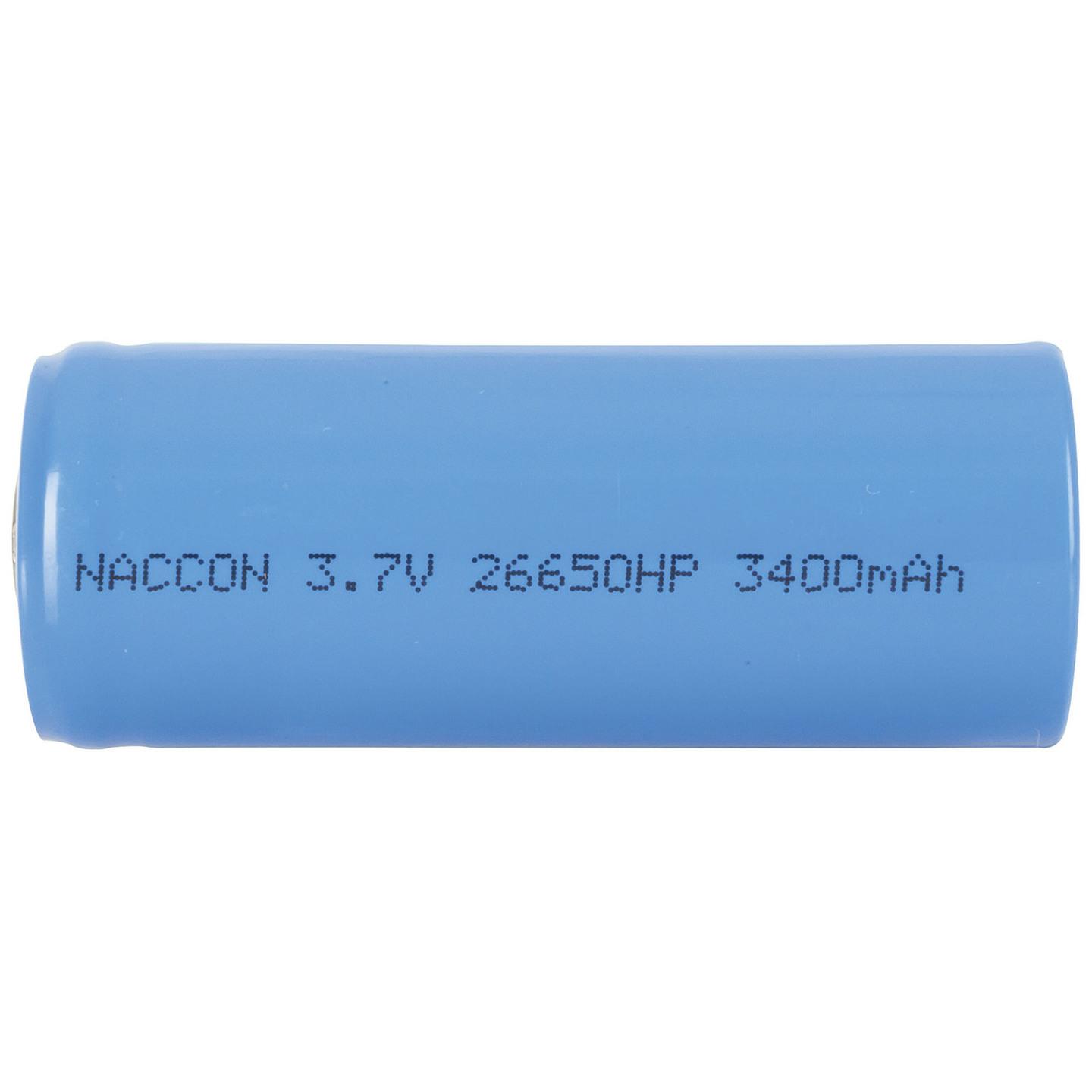 26650 Rechargeable Li-Ion Battery 3400mAh 3.7V Nipple