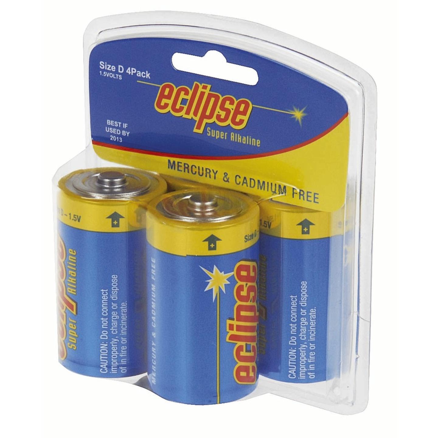 Eclipse Alkaline D Batteries Pack of 4