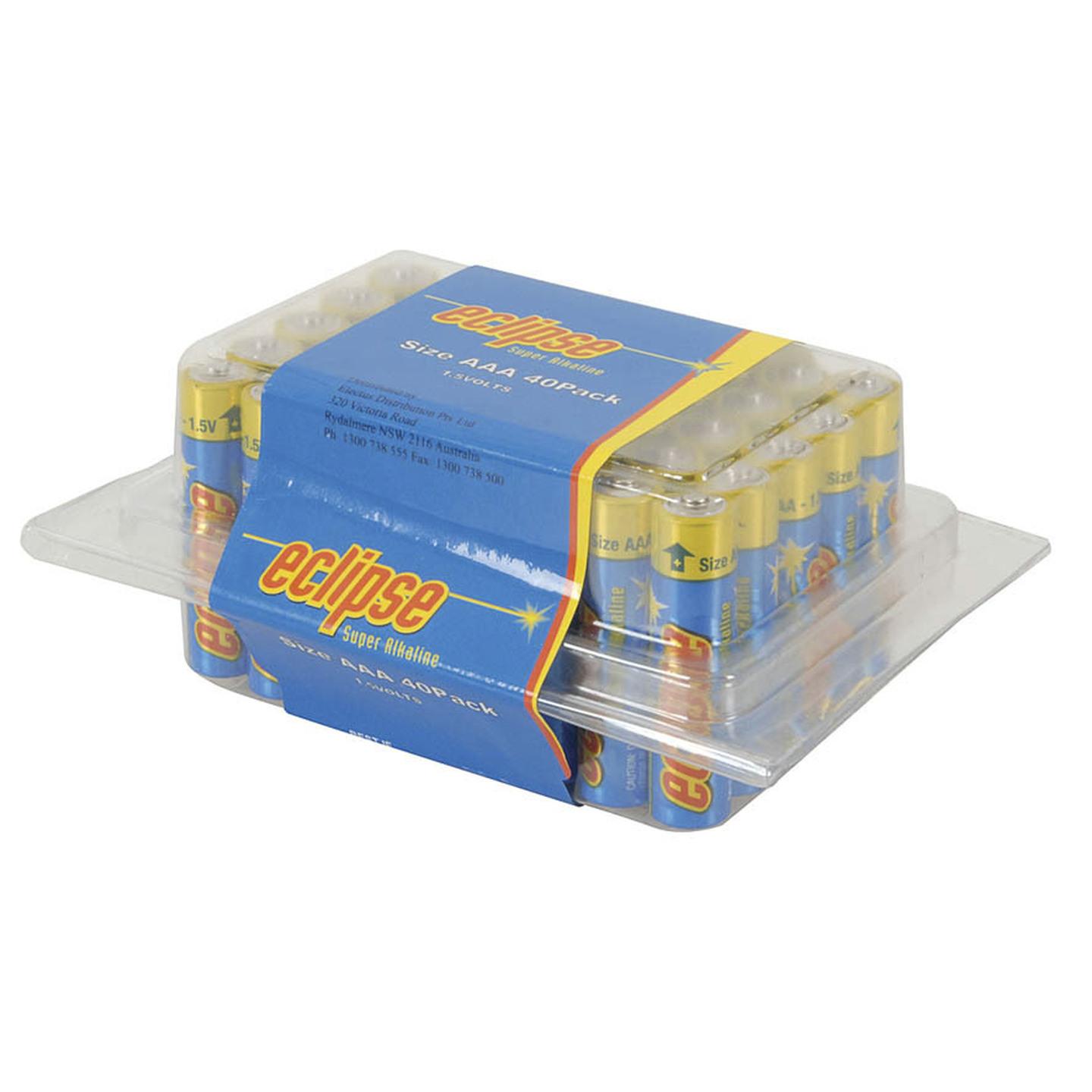 AAA Alkaline Batteries - 40 Bulk Pack