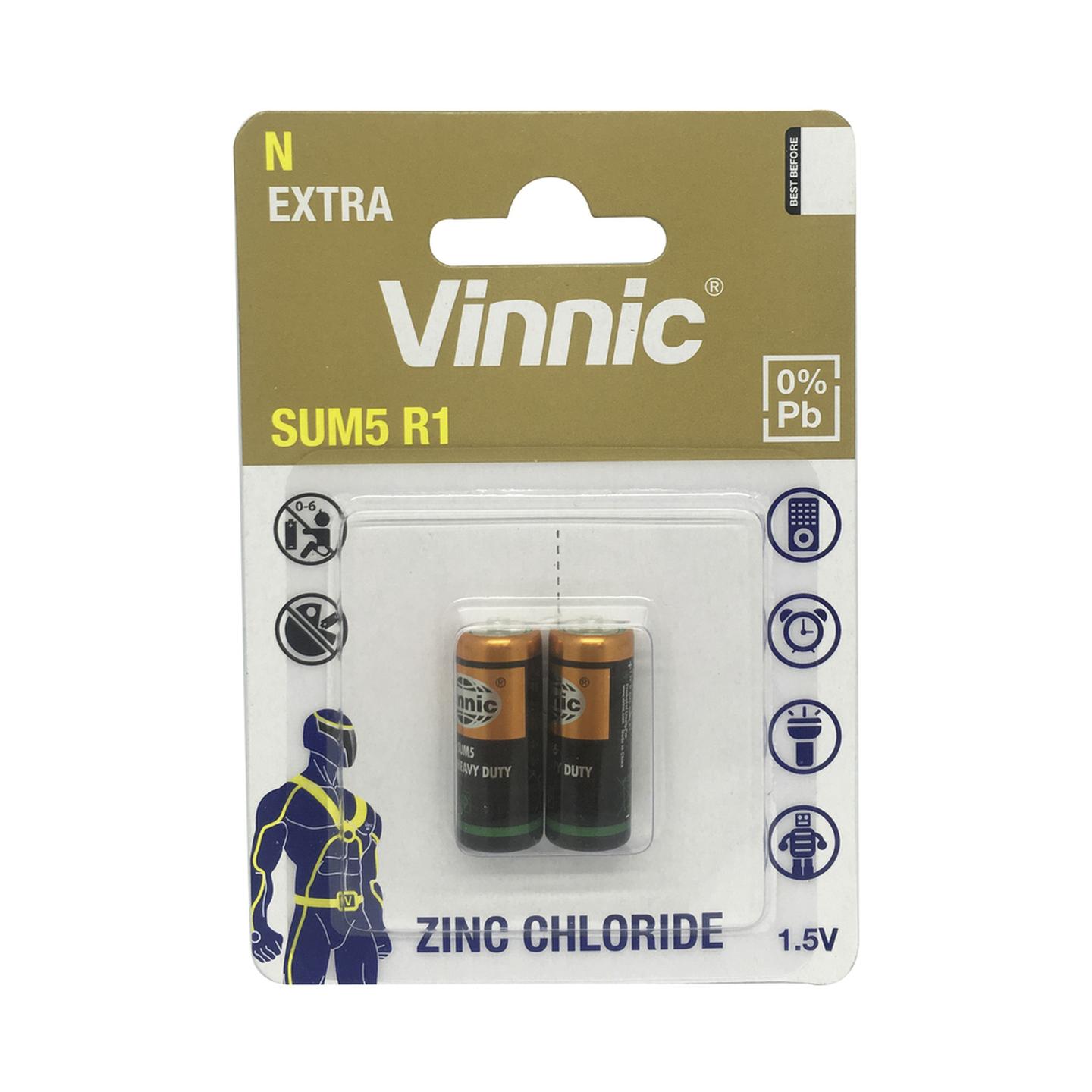 N size Extra Heavy Duty Vinnic Batteries - Pack of  2