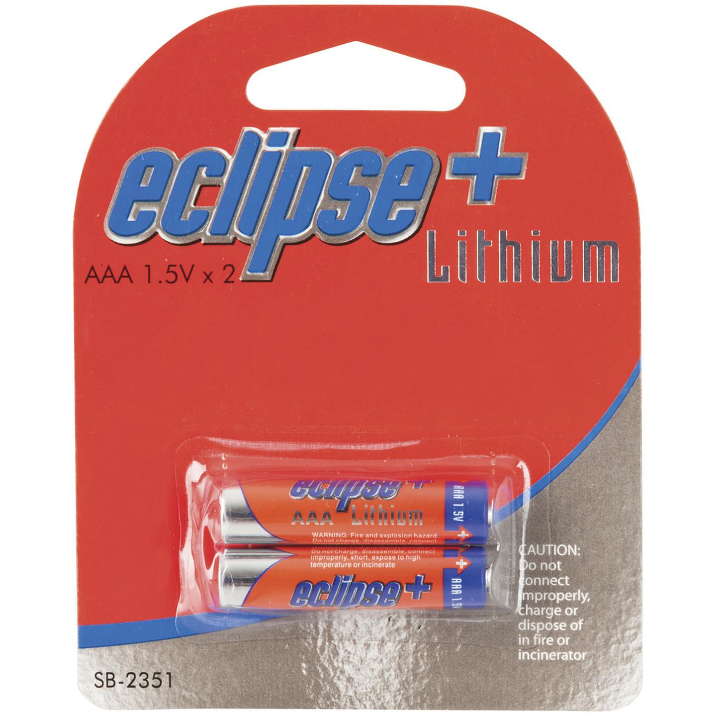 Two Pack 1.5V Eclipse AAA Lithium Batteries