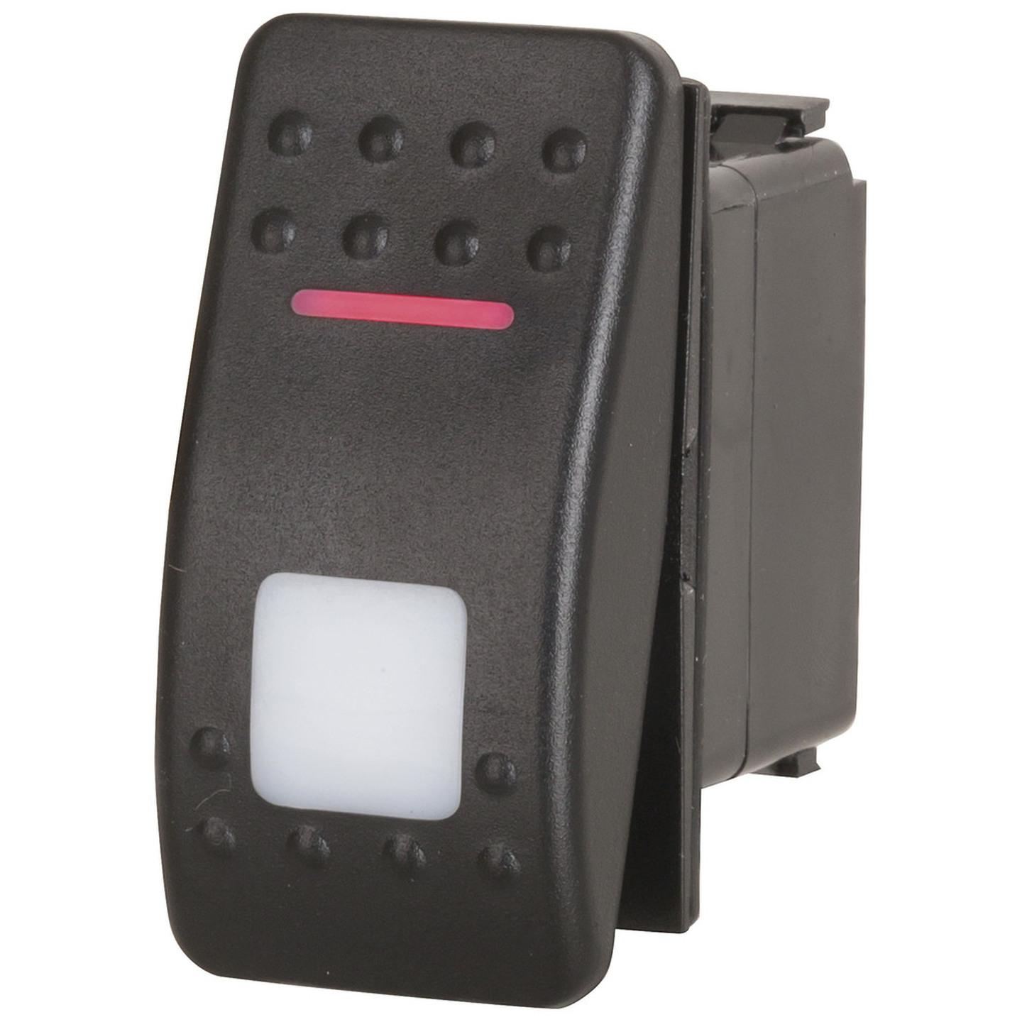 SPDT Dual Illuminated Rocker Switch with Labels and Interchangeable Covers - Red