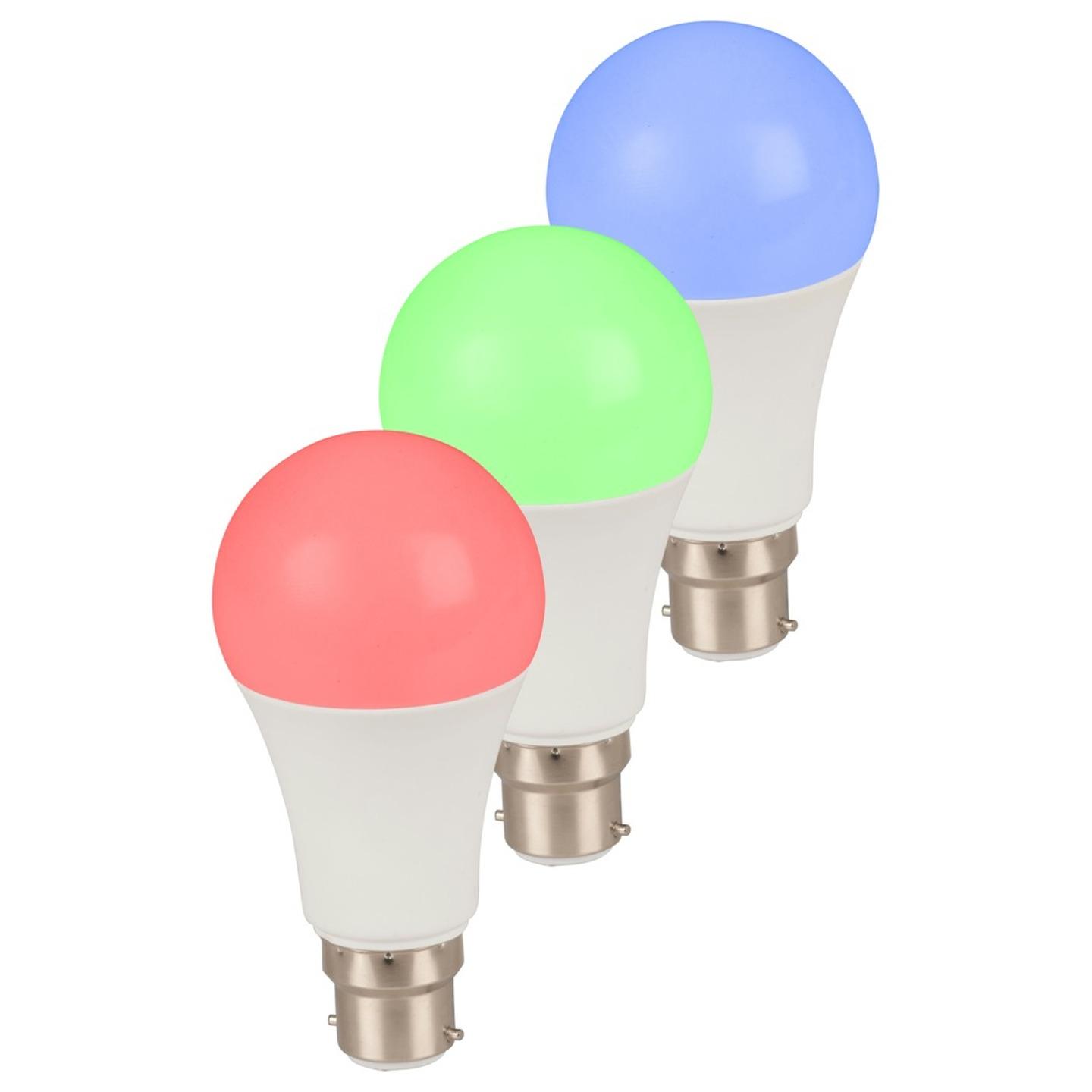 Smart Wi-Fi LED Bulb with Colour Change with Bayonet Light Fitting Pack of 3