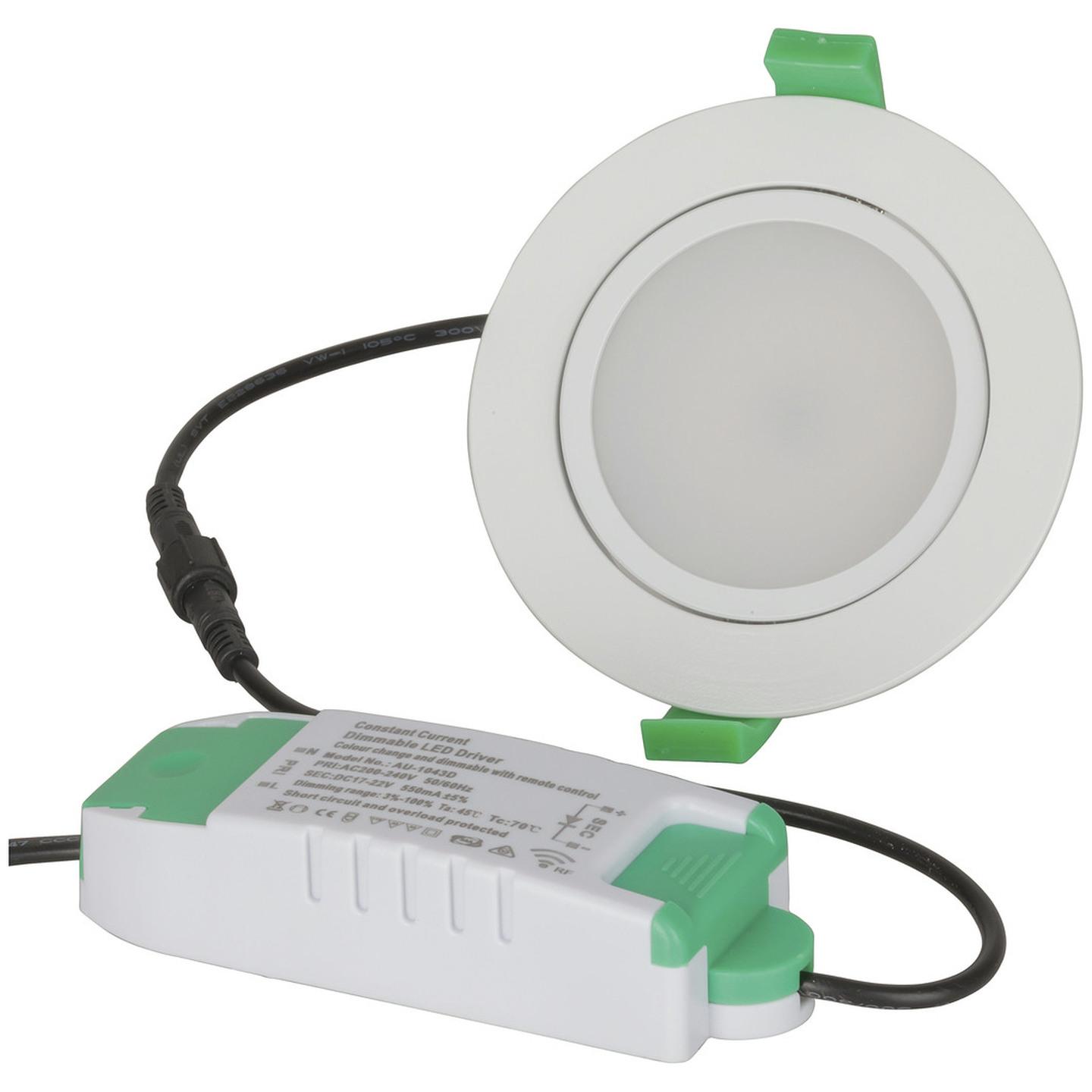 Remote Controlled 12W LED Downlight with Colour Temp & Brightness Control
