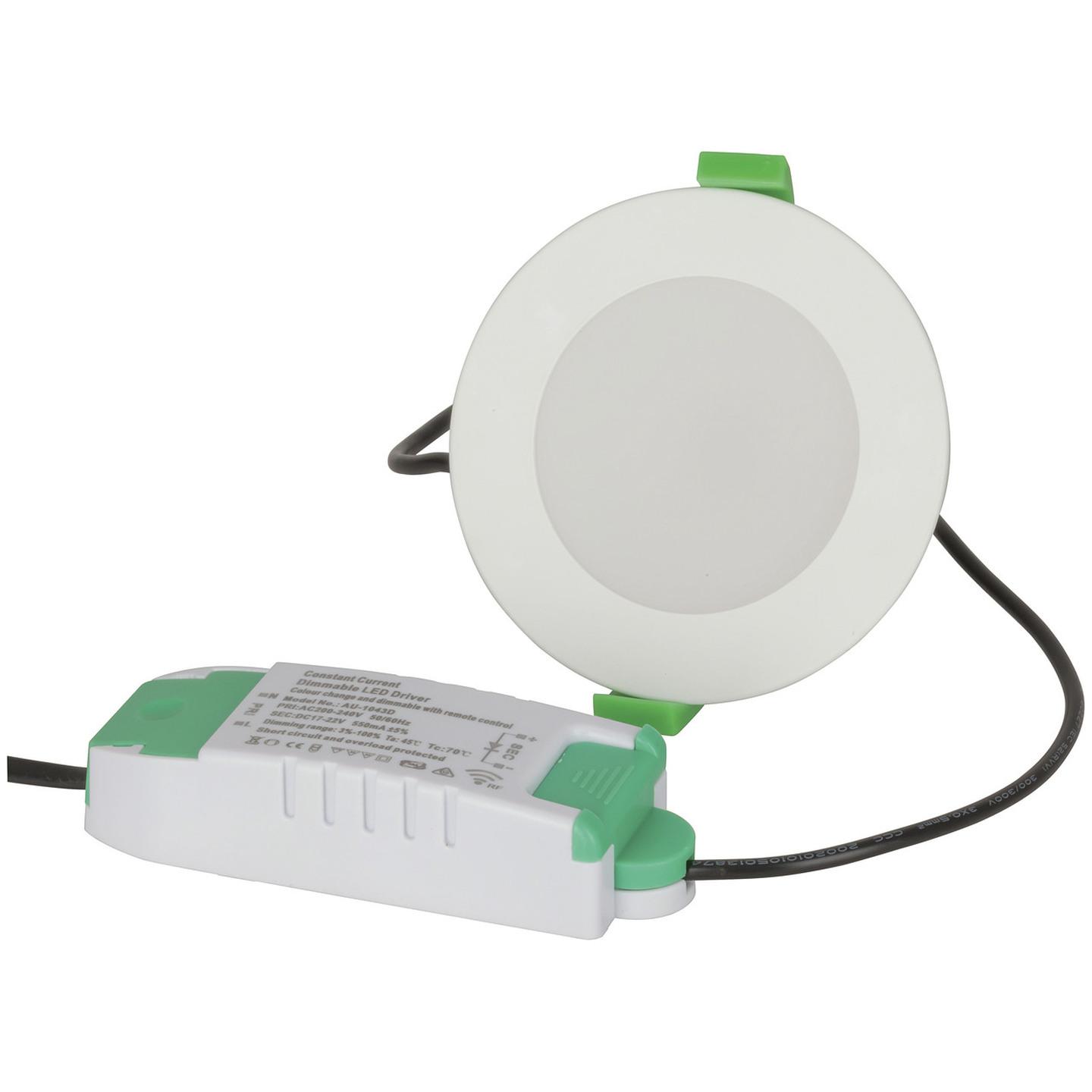 12W LED Flush Downlight with Colour Temp & Brightness Control