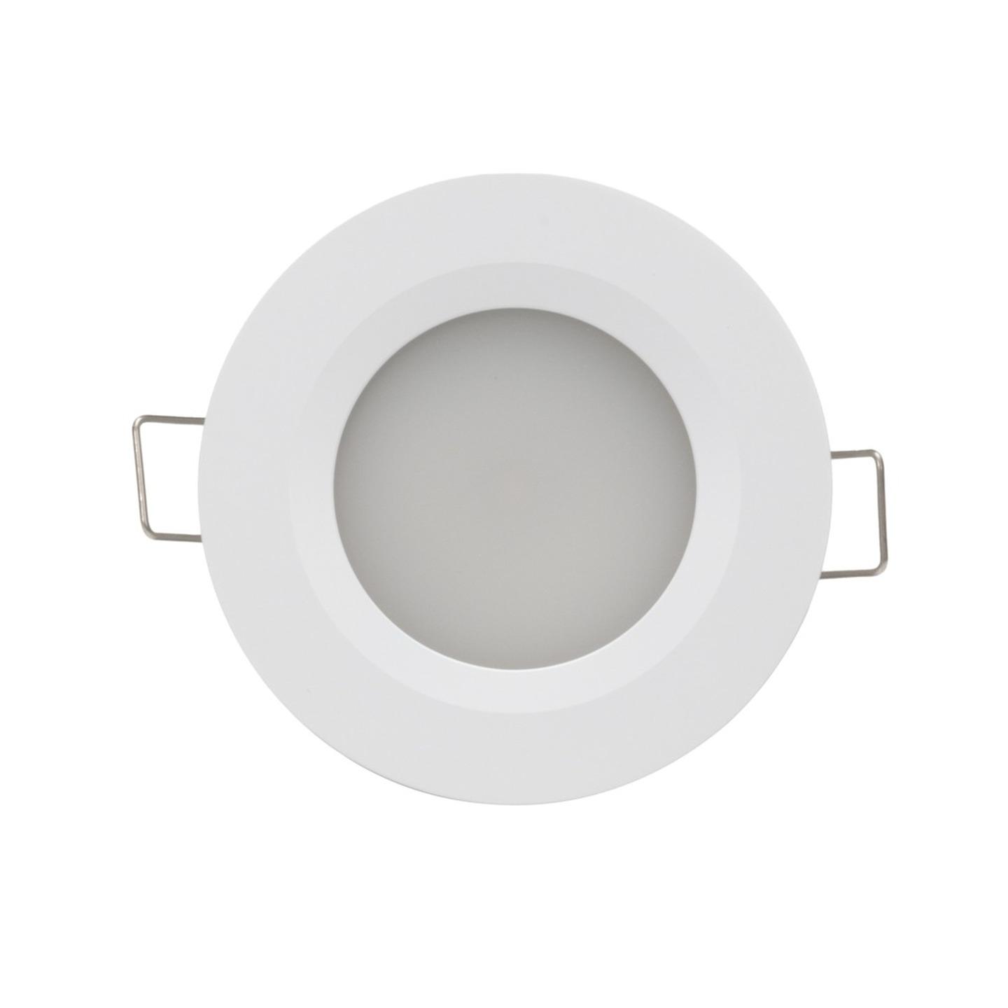 2W 11-16VDC Cool White LED Downlight with Push Button Diffuser White