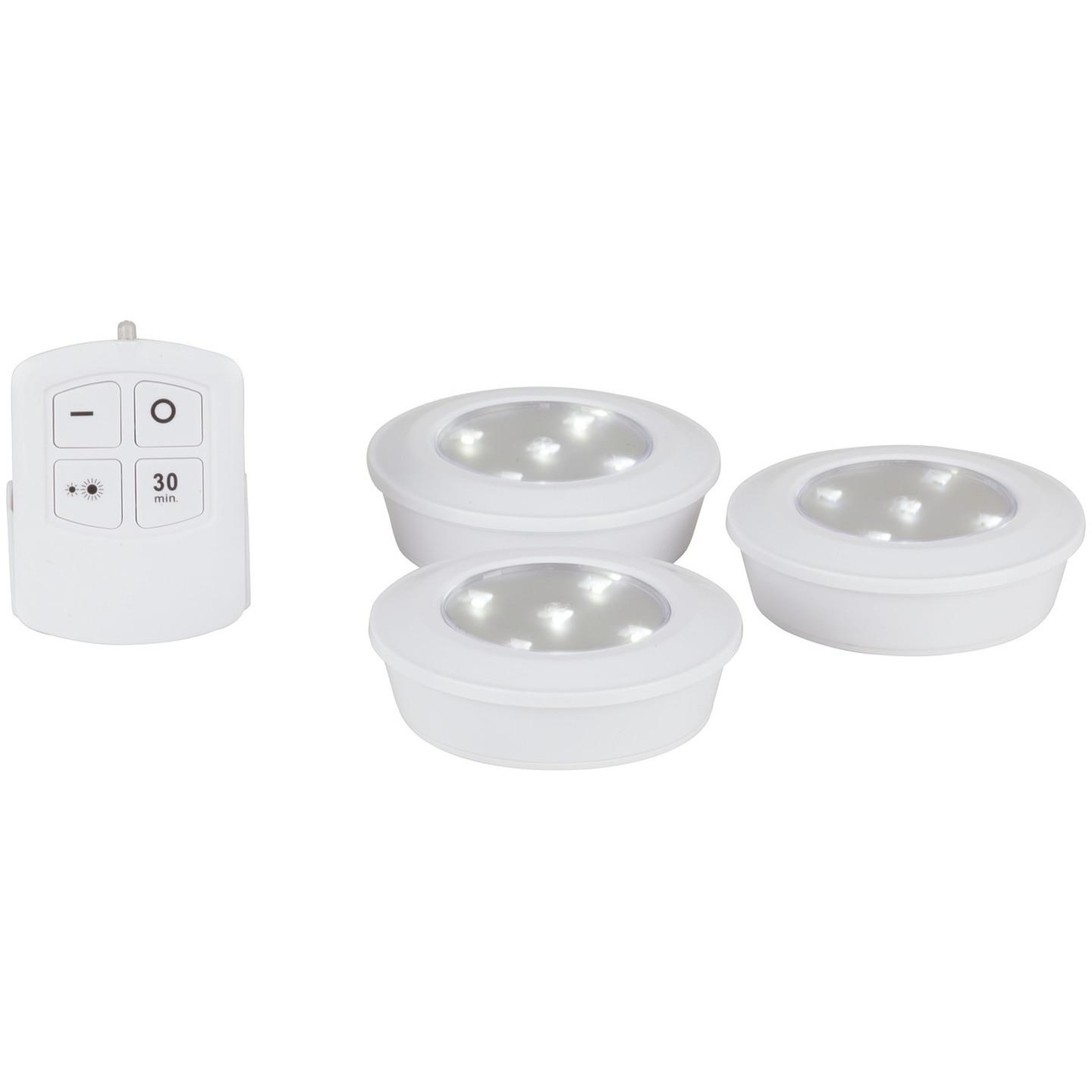 Remote Controlled LED Puck Light Triple Pack