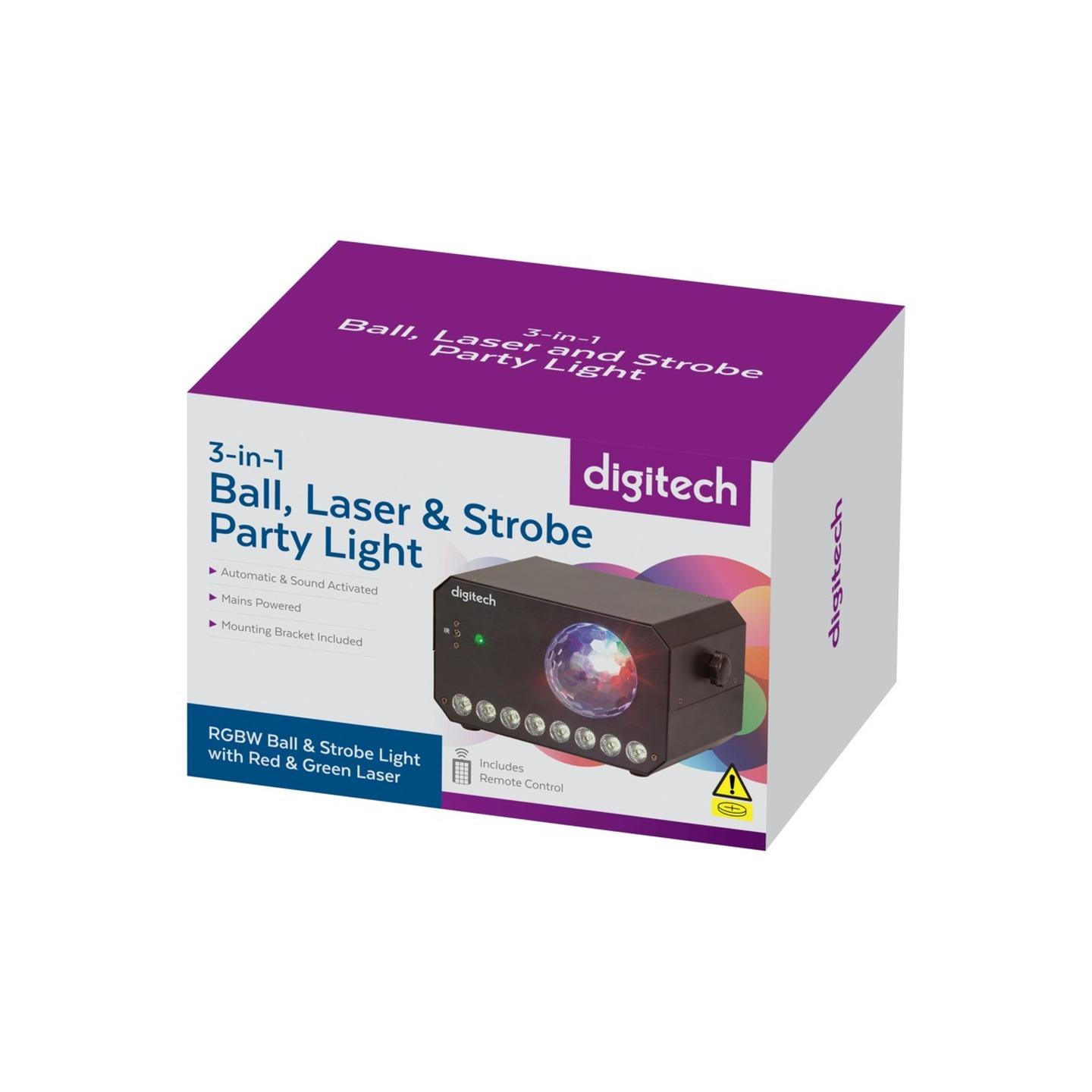 3-In-1 Ball Laser and Strobe Party Light