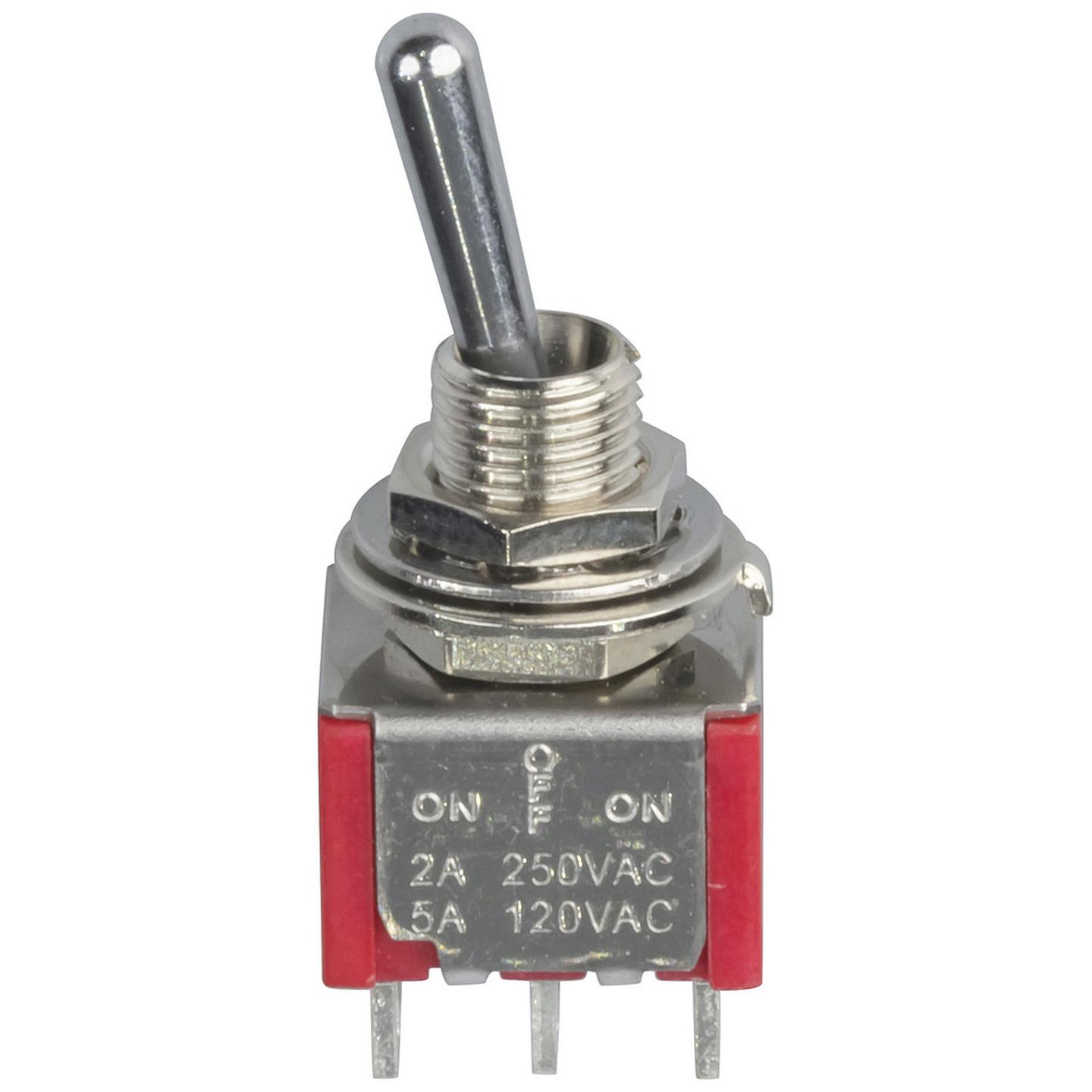 DPDT Miniature Toggle Switch - Solder Tag Centre Offon - off - on
