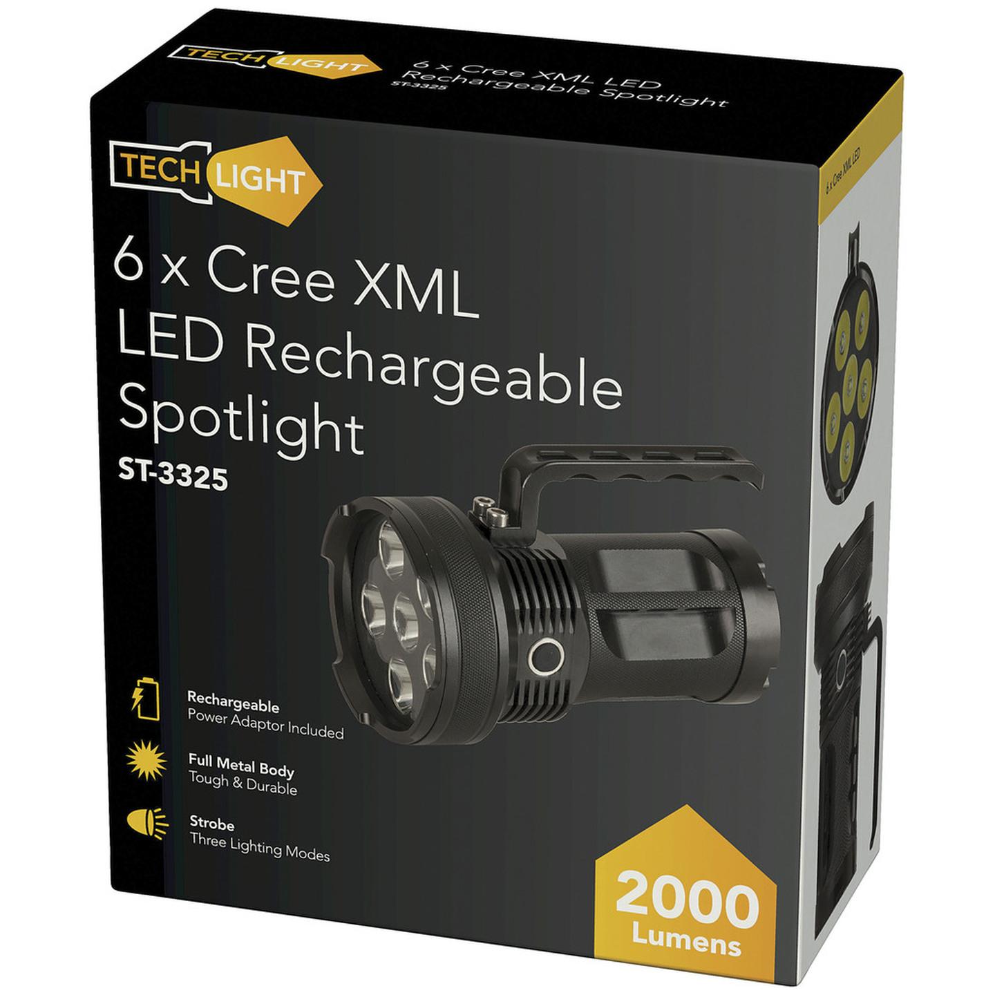 Rechargeable 6 x Cree XML LED Spotlight