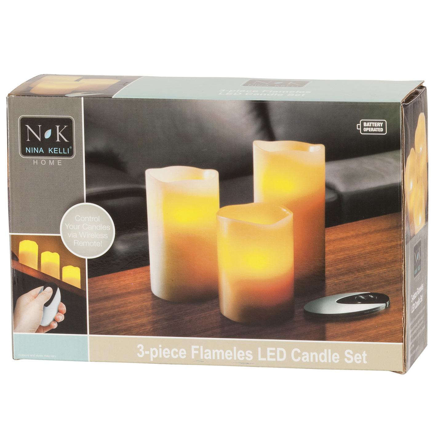 3 Piece Flameless LED Candle Set