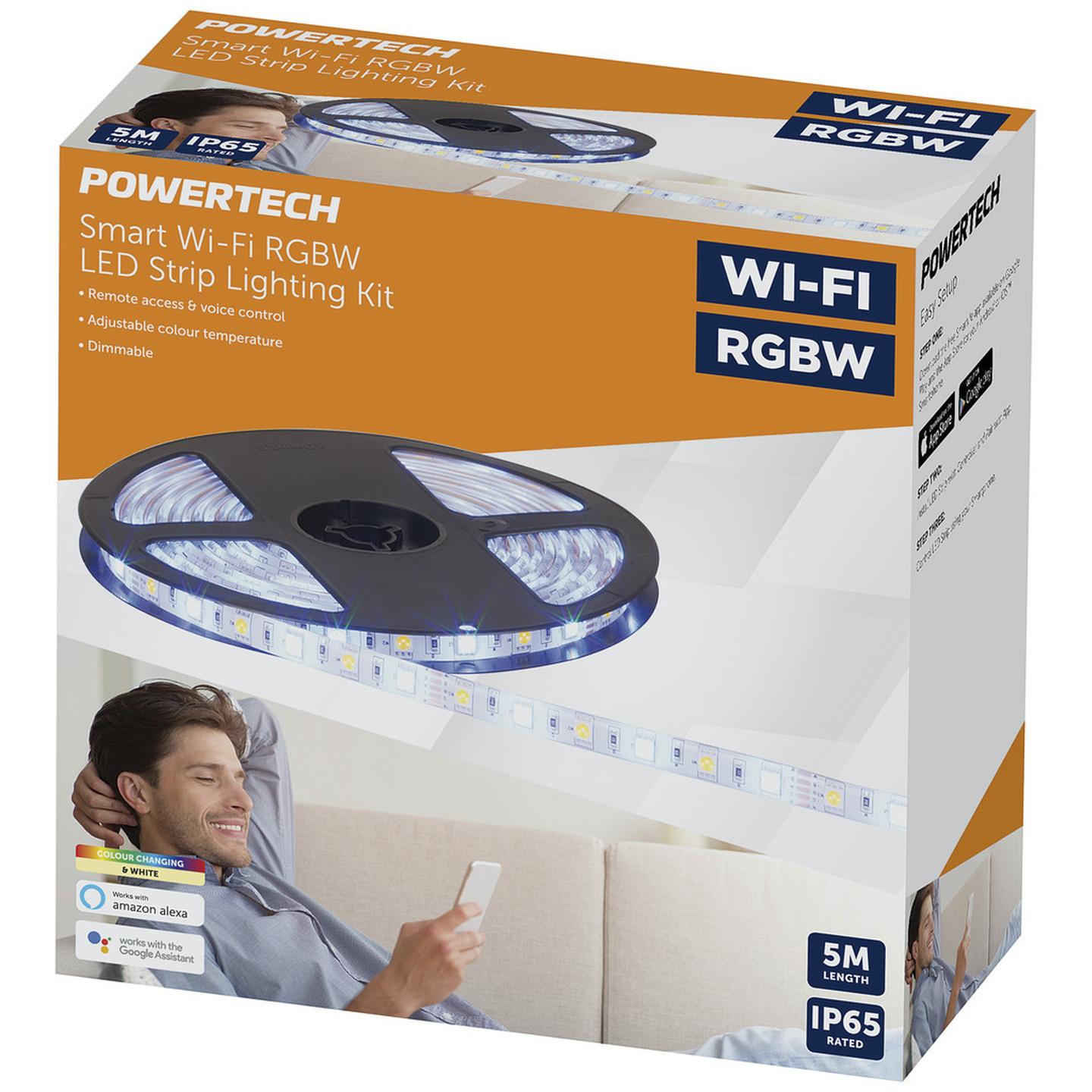Smart Wi-Fi RGBW LED Strip Lighting Kit with Easy App Control