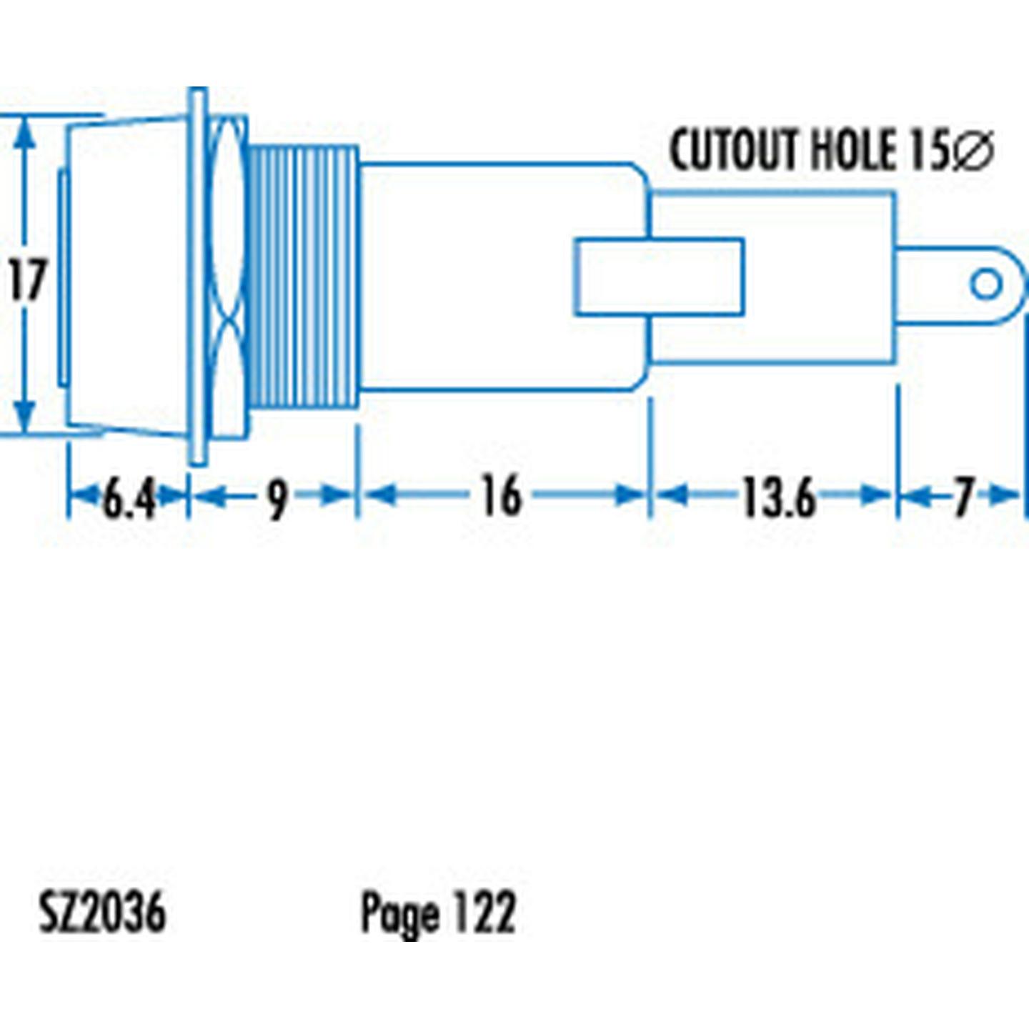 10A 240V 3AG Panel Mount Fuse Holder
