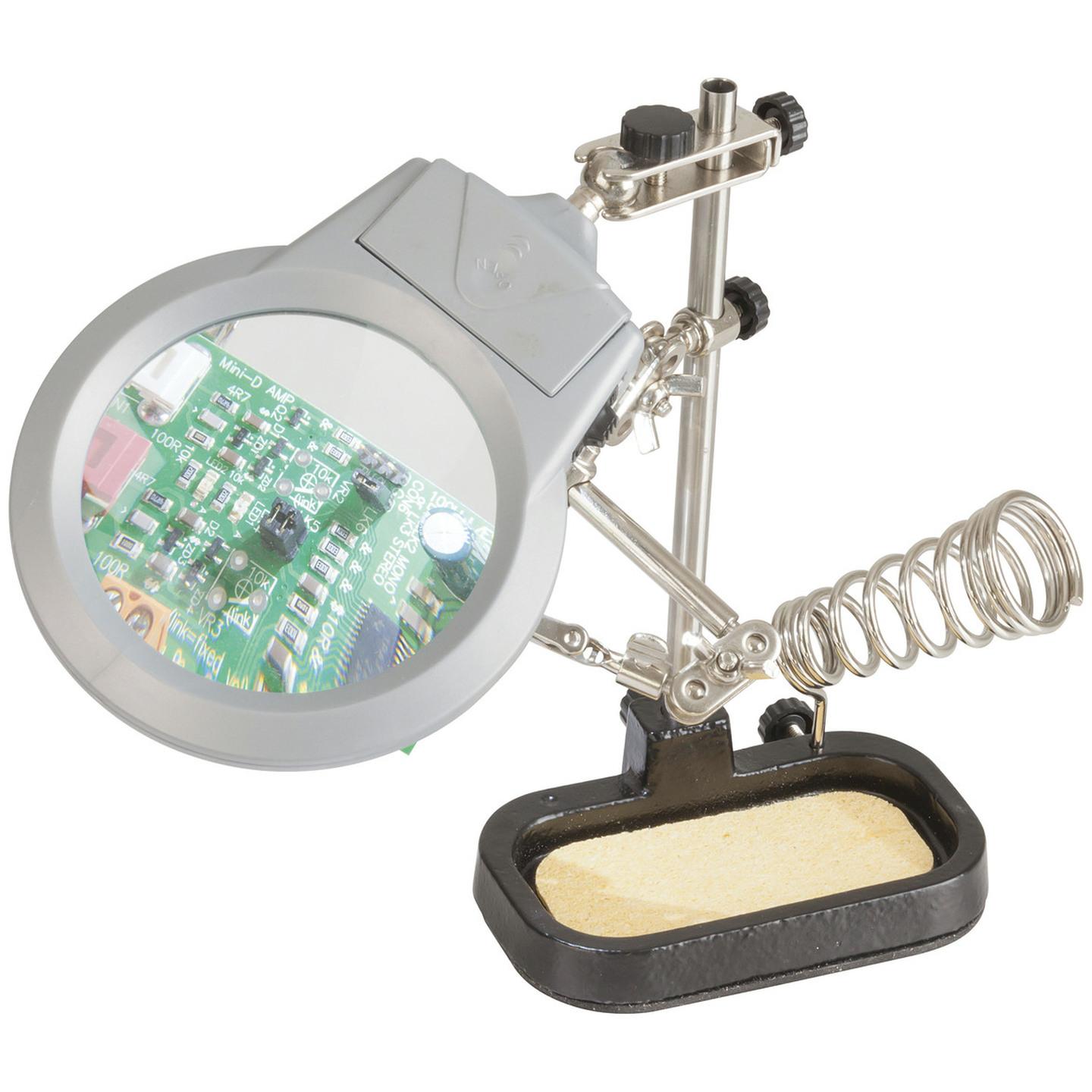 Holder PCB with LED Magnifier and Soldering Iron Stand