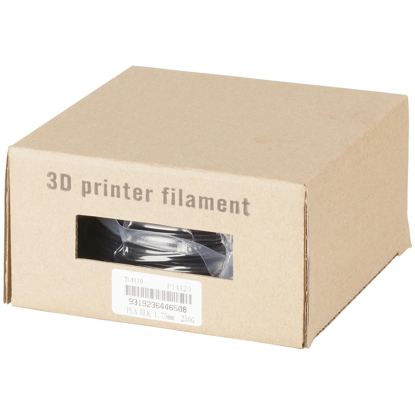 1.75mm Black 3D Printer Filament 250g Roll.