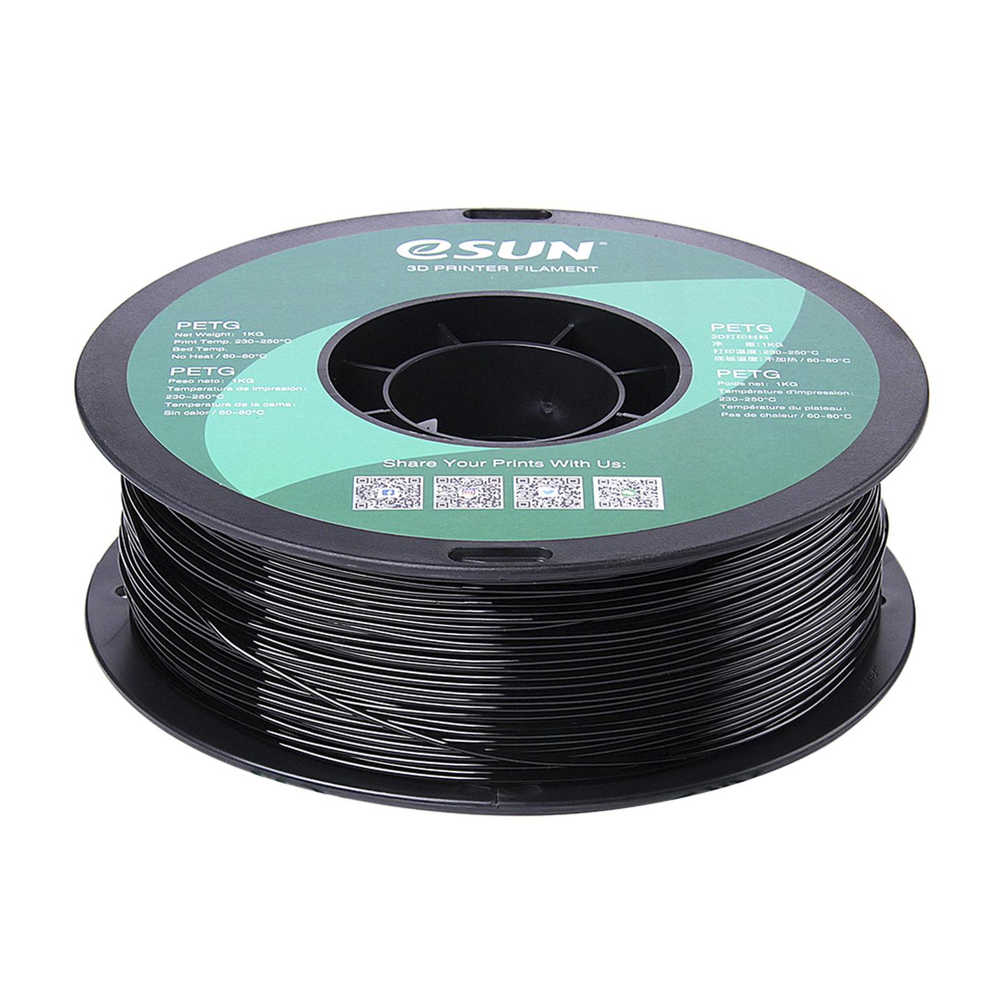 1.75mm Black eSUN PETG Filament 1kg Roll