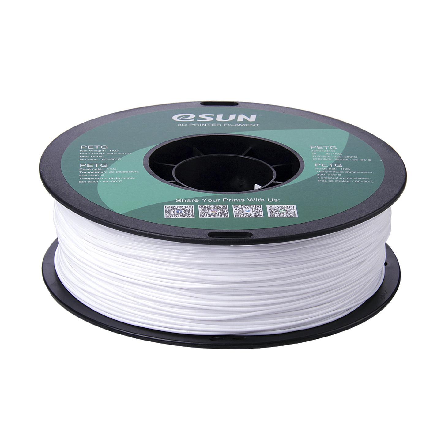 eSUN White PETG Filament 1kg 1.75mm