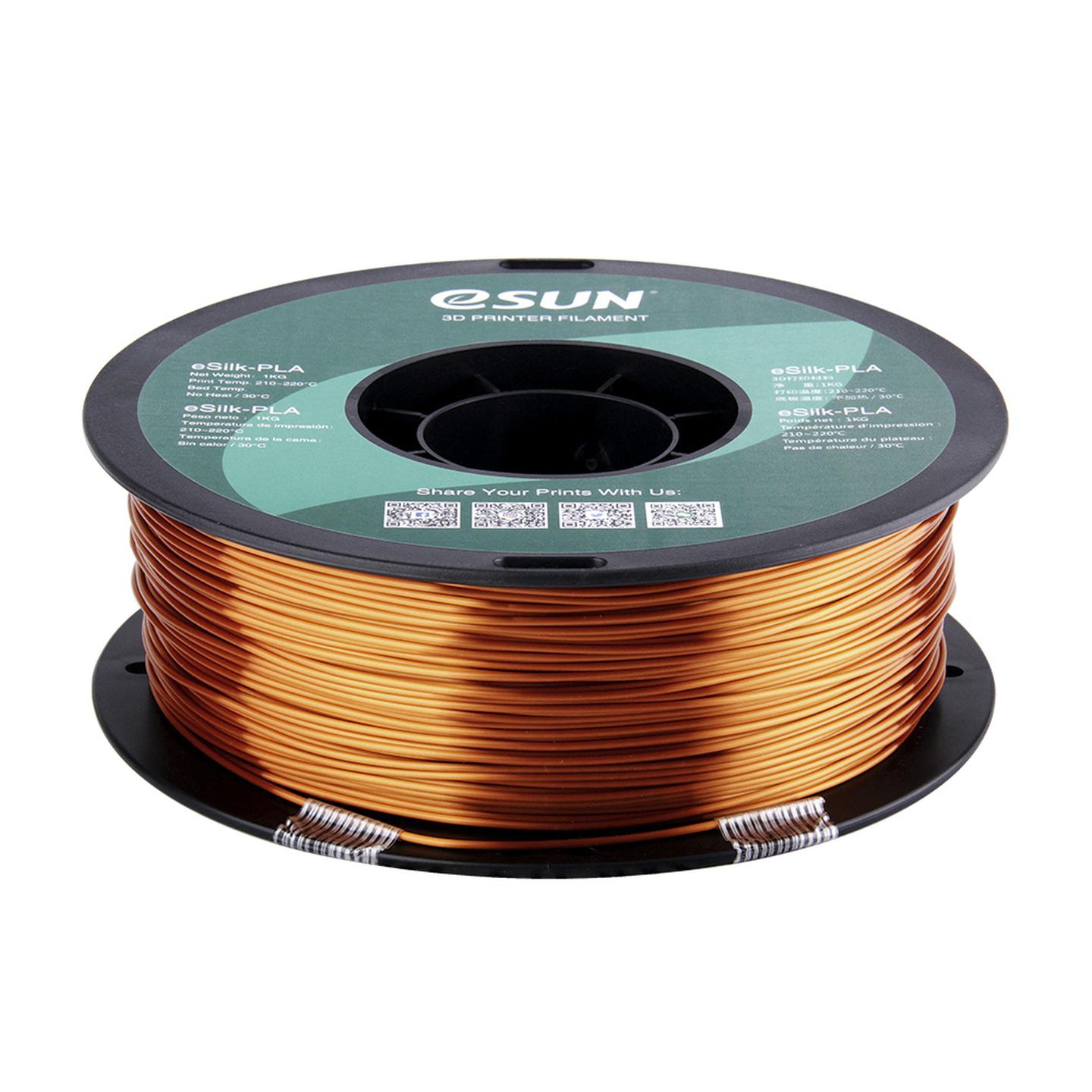 1.75mm Copper eSUN ePLA-Silk Filament 1kg Roll