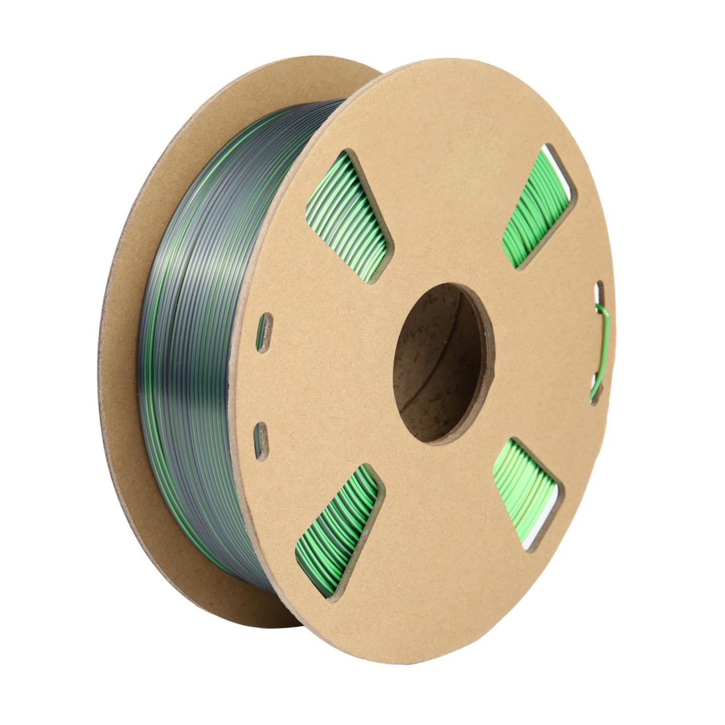 Protech Tri-Chroma Silk Gold Green and Black PLA Filament 1kg 1.75mm
