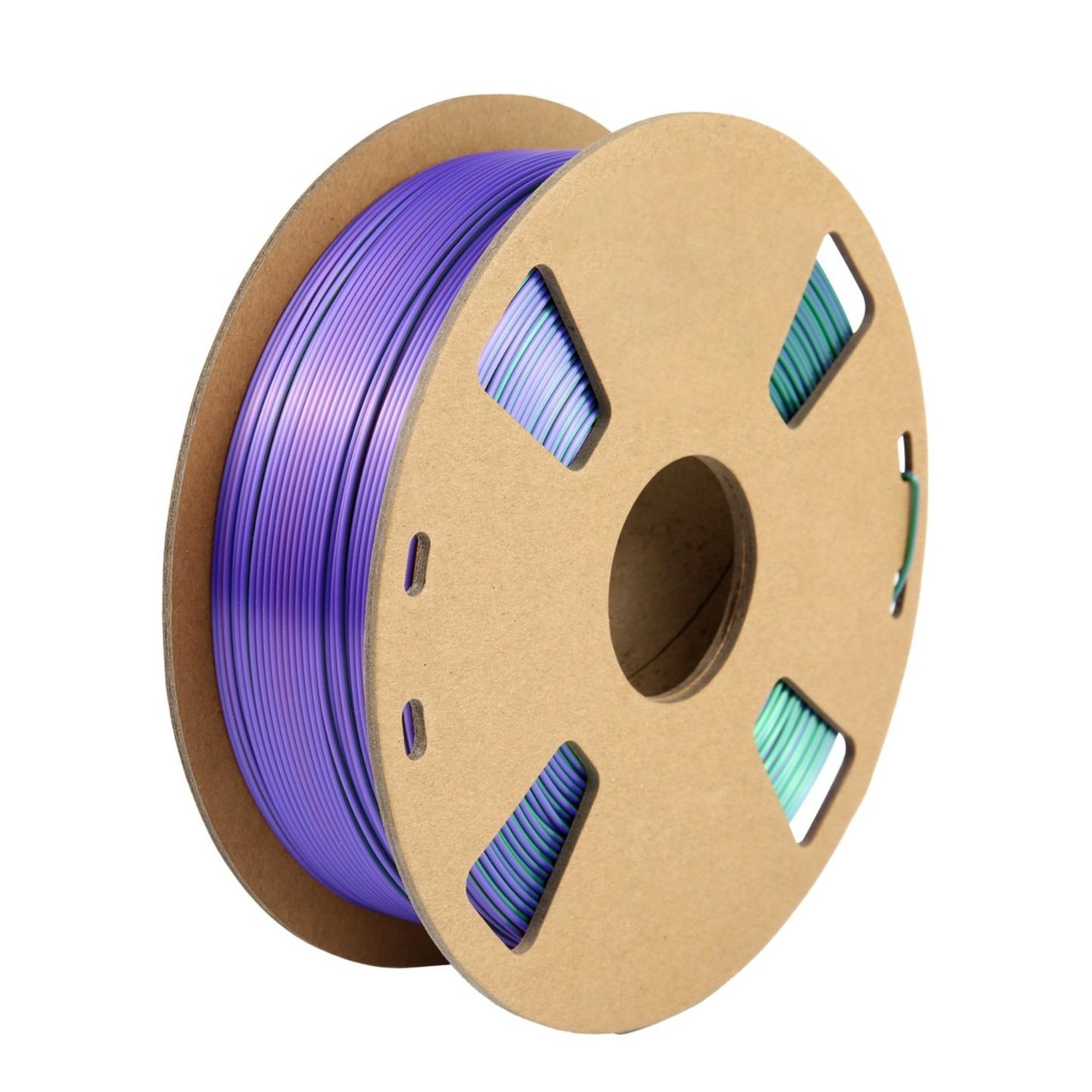 Protech Tri-Chroma Silk Red Copper Purple and Dark Green PLA Filament 1kg 1.75mm