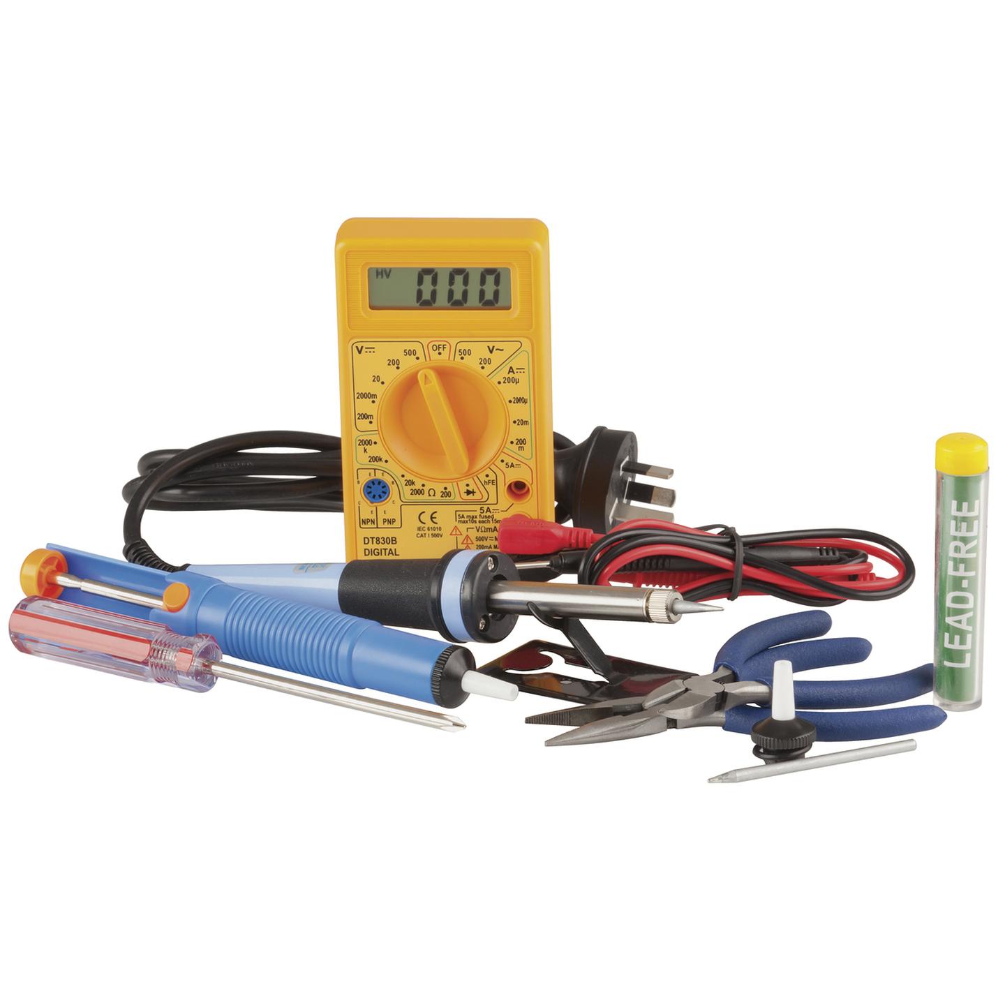 25W Soldering Iron Starter Kit with DMM