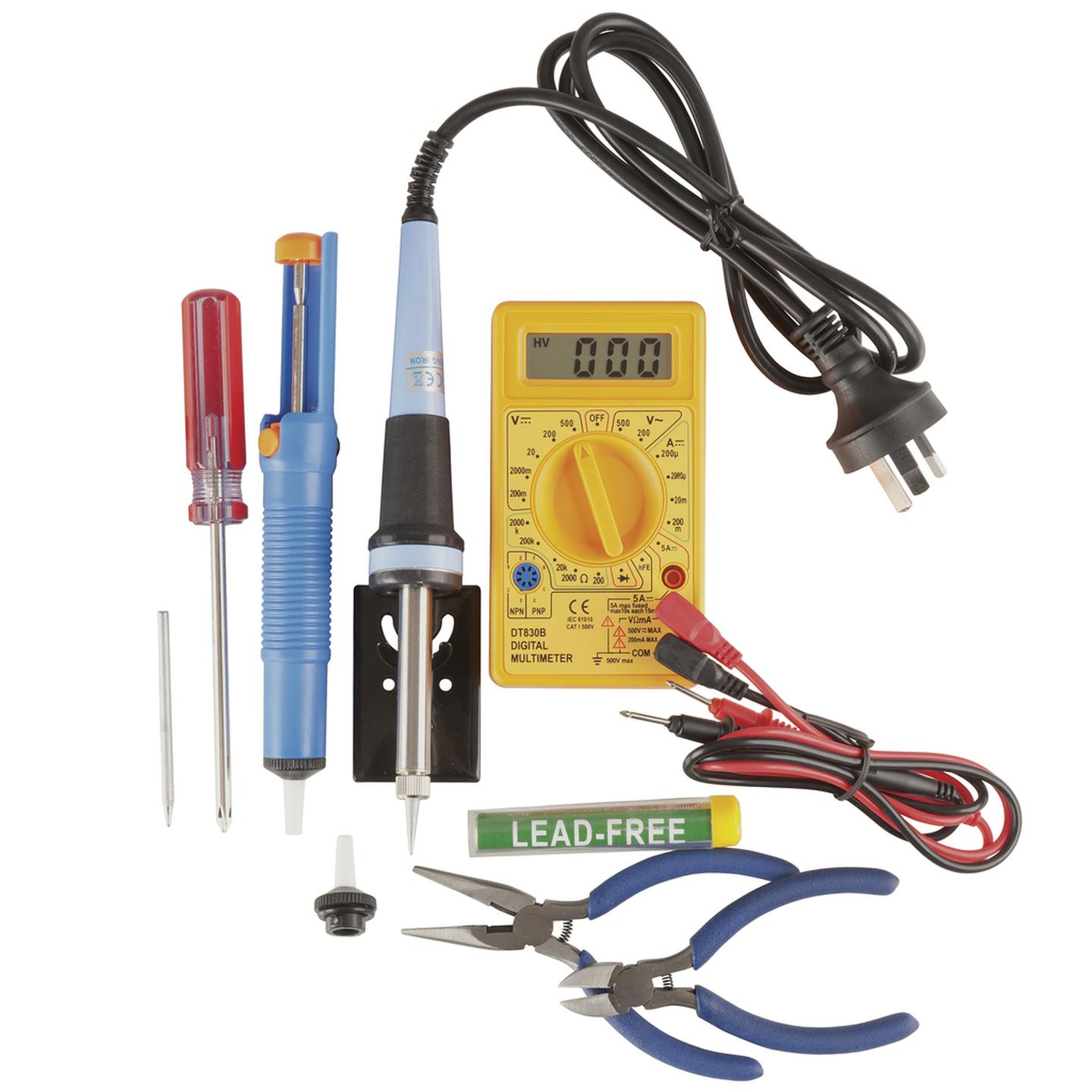 25W Soldering Iron Starter Kit with DMM