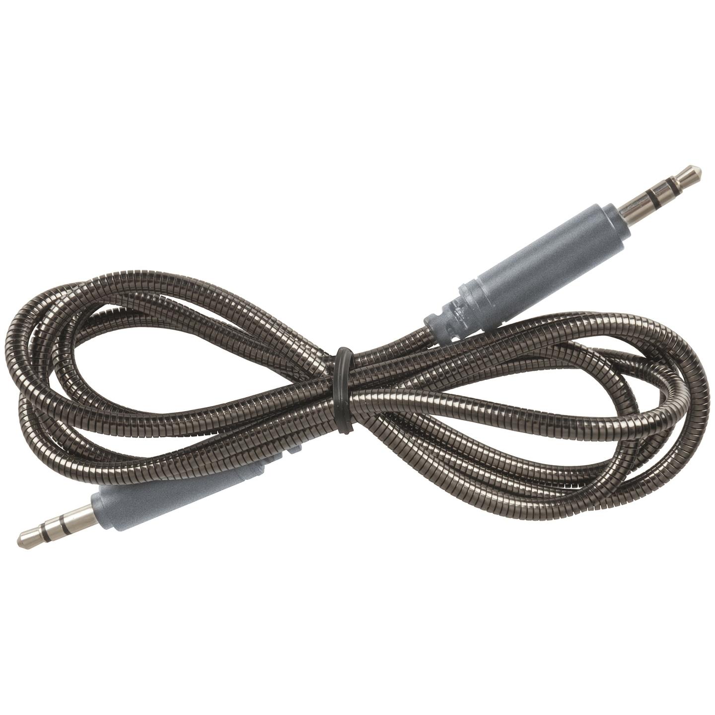 3.5mm Stereo Plug to Plug Armoured Audio Cable - 1m