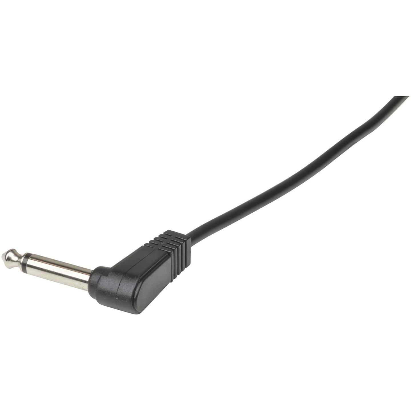 6.5mm Mono Plug to 6.5mm Mono R/A Plug Audio Cable - 3m