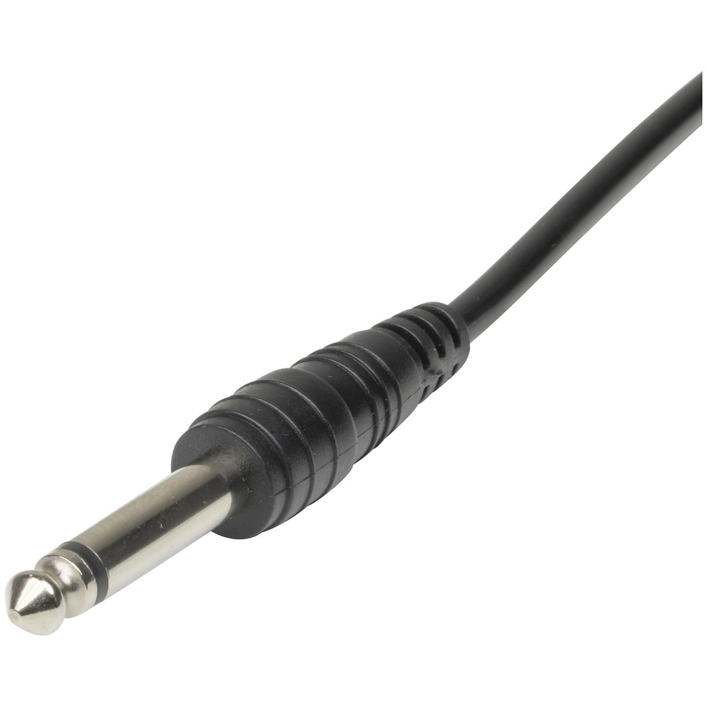 6.5mm Mono Plug to 6.5mm Mono R/A Plug Audio Cable - 6m
