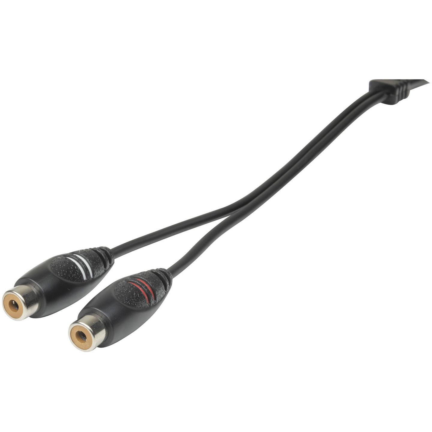 2 x RCA Plugs to 2 x RCA Sockets Audio Cable - 1.5m