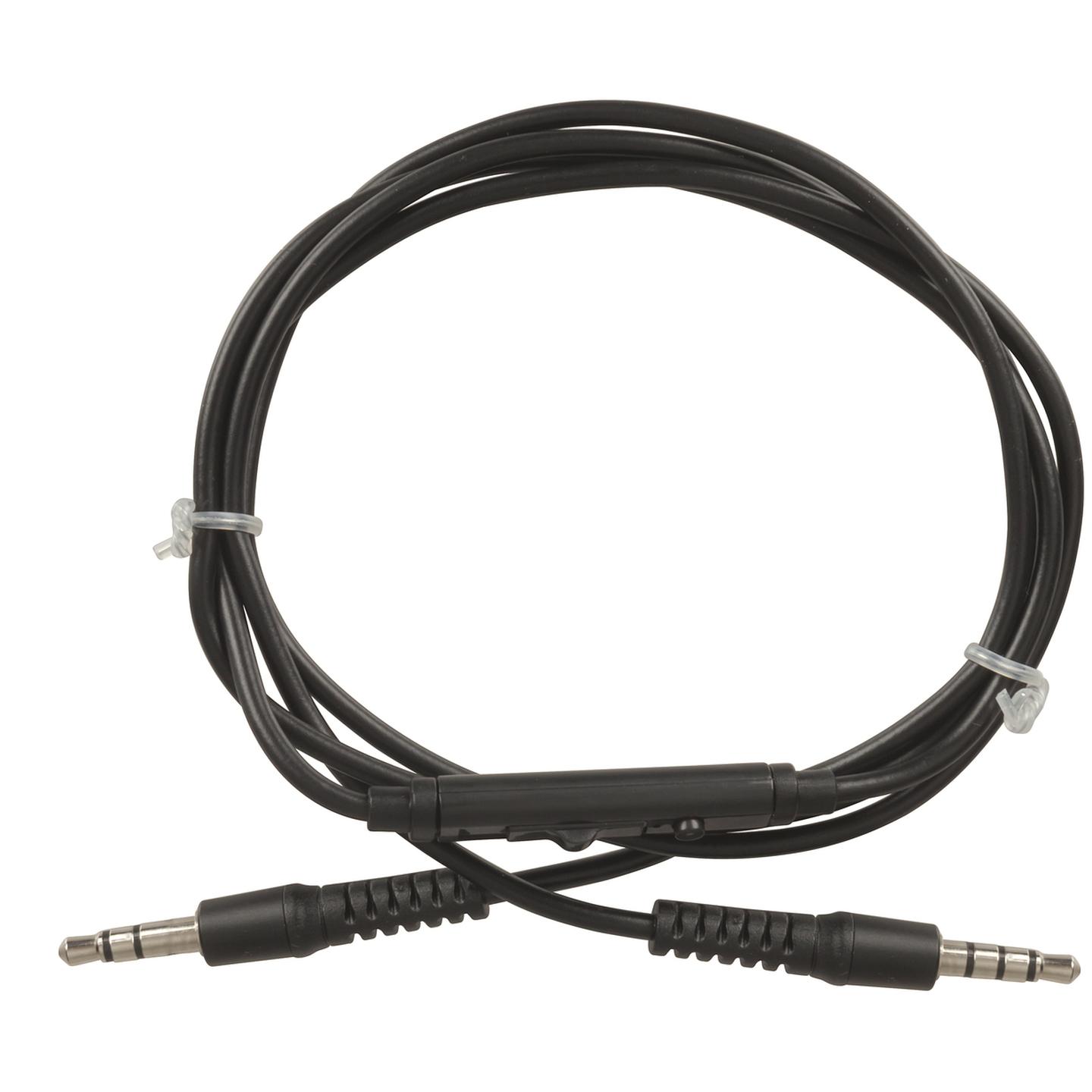 3.5mm Plug to Plug Cable with Microphone and Volume Control - 1m